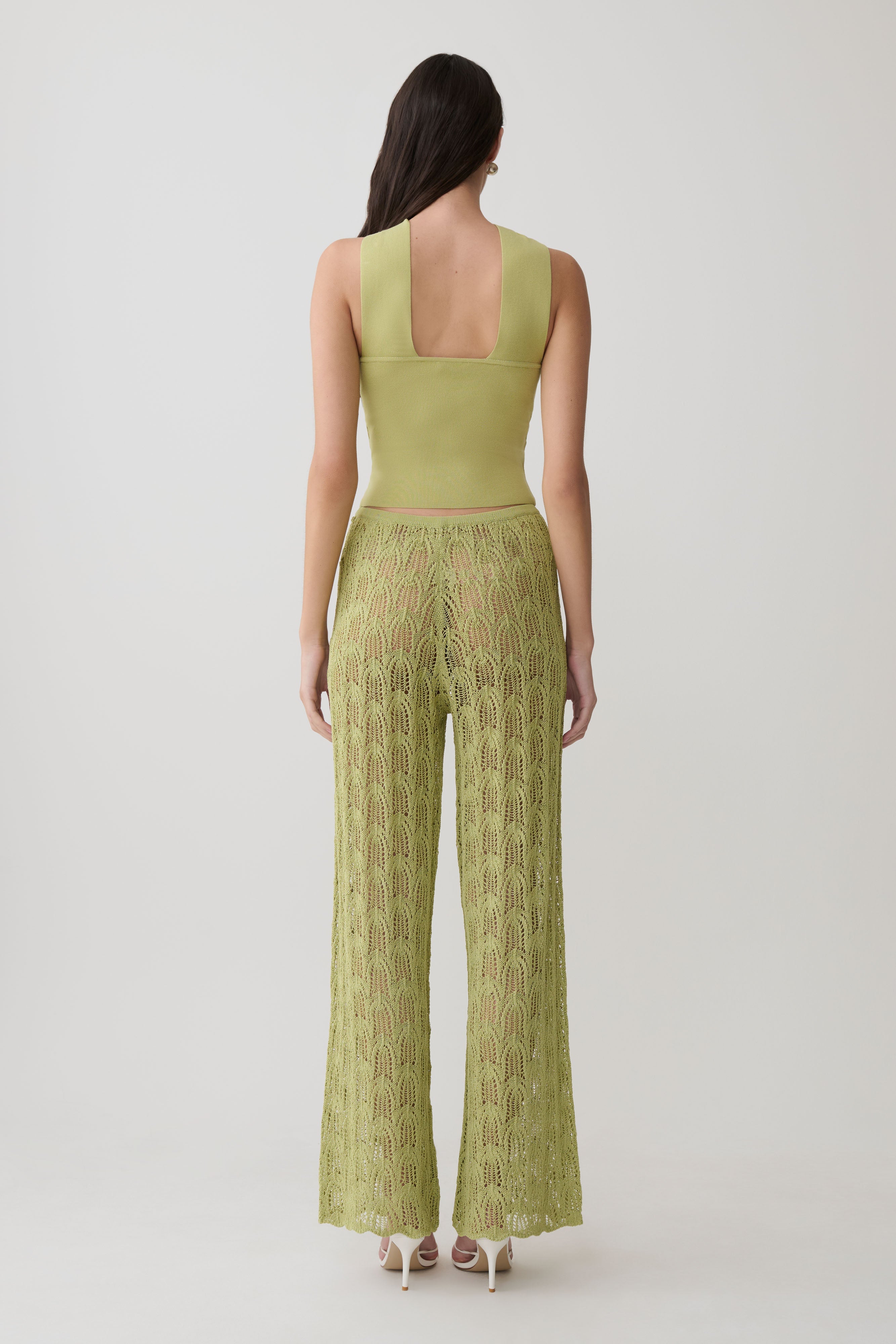 Glinda Crochet Pants - Light Olive - Image 2