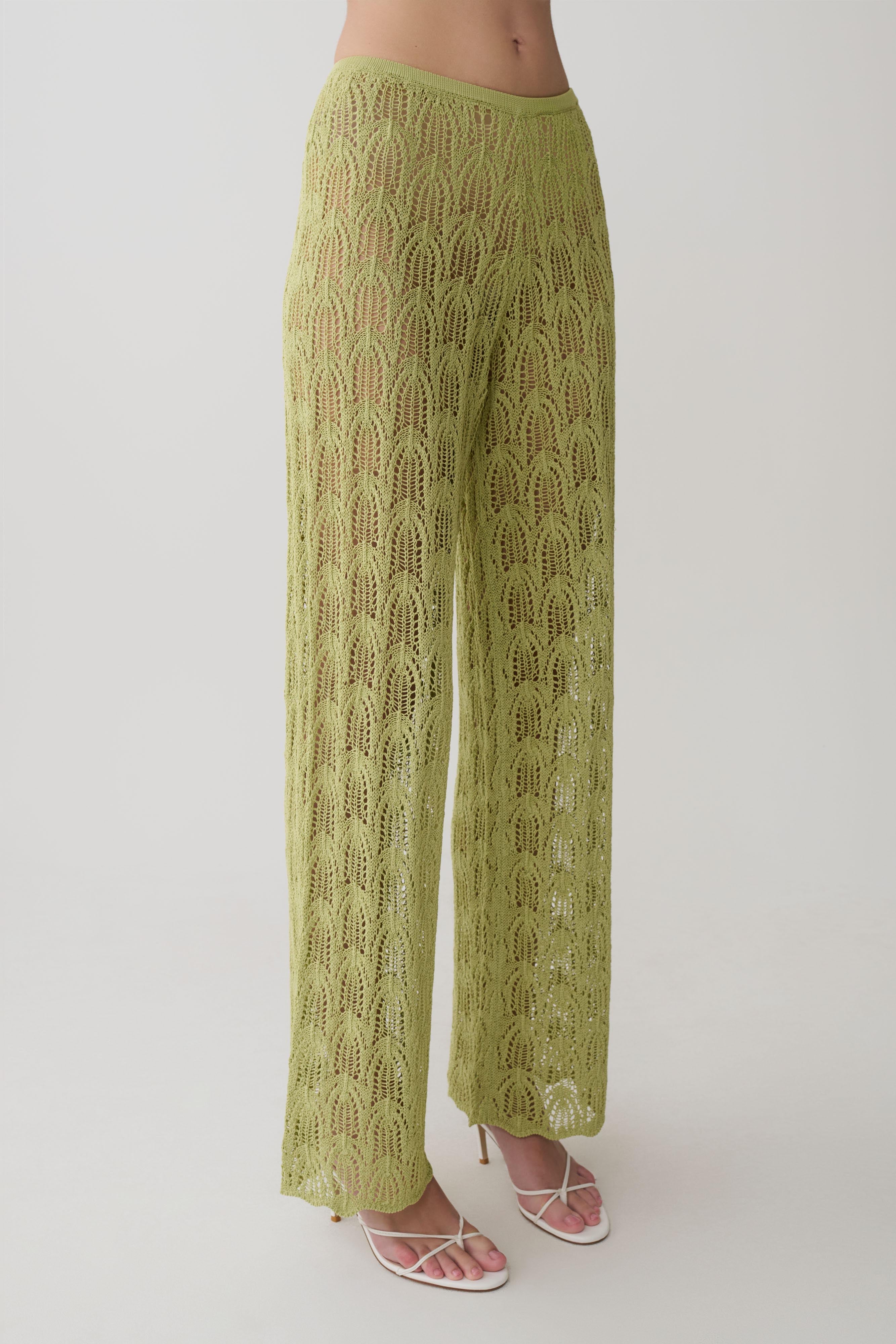 Glinda Crochet Pants - Light Olive - Image 6
