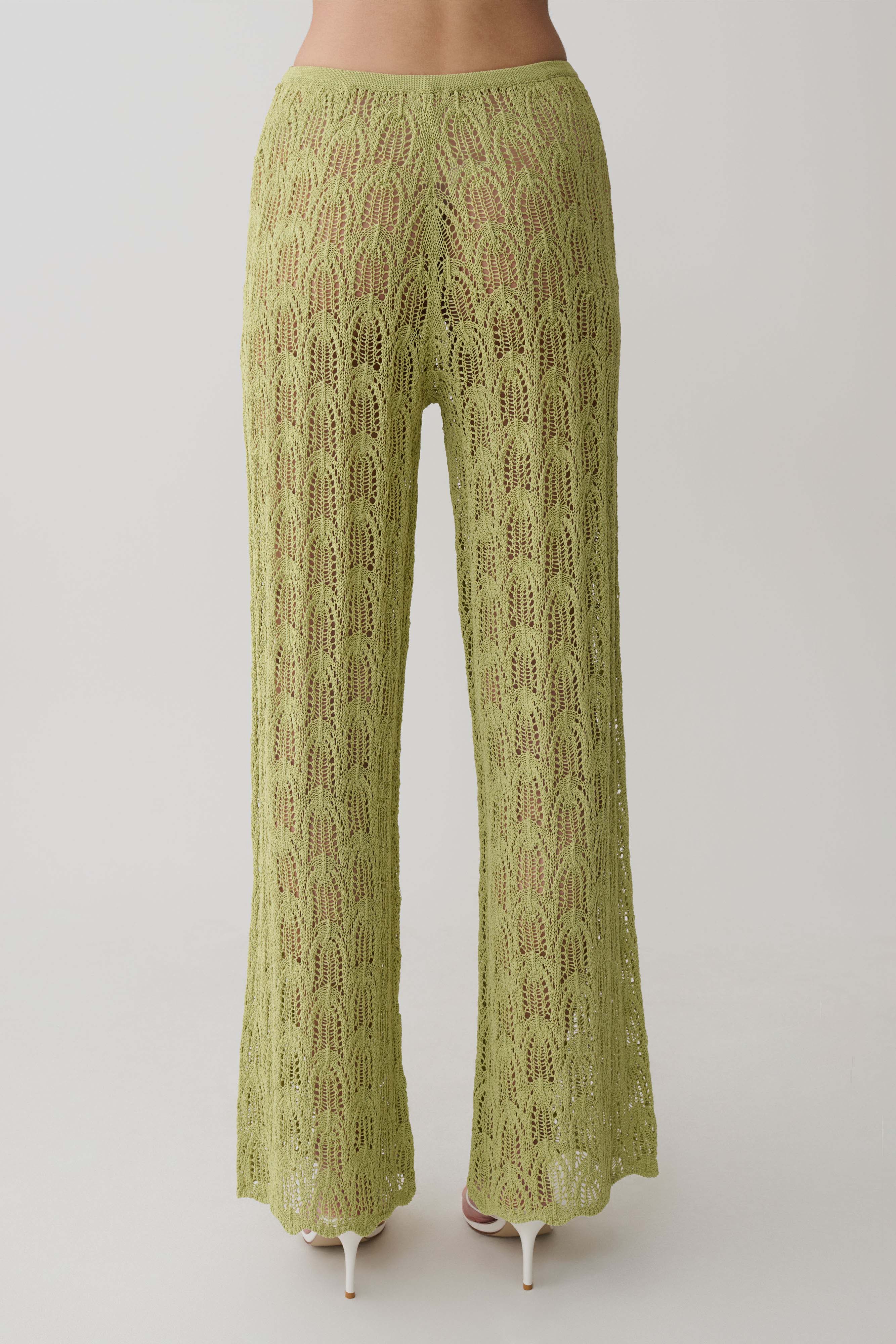 Glinda Crochet Pants - Light Olive - Image 7