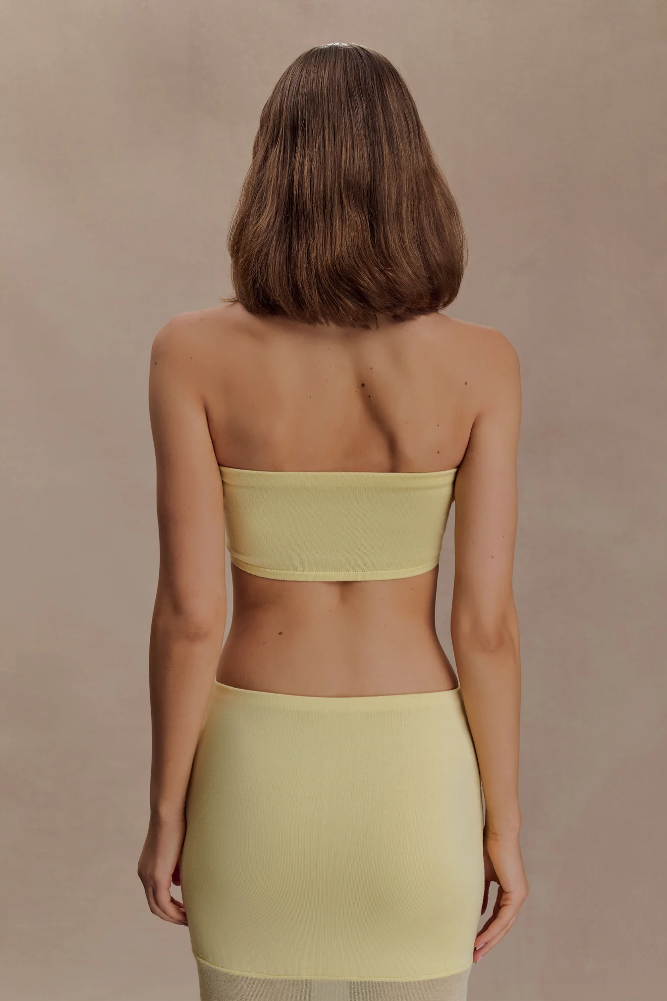 Alternative view of Knit Bandeau Top - Lemon