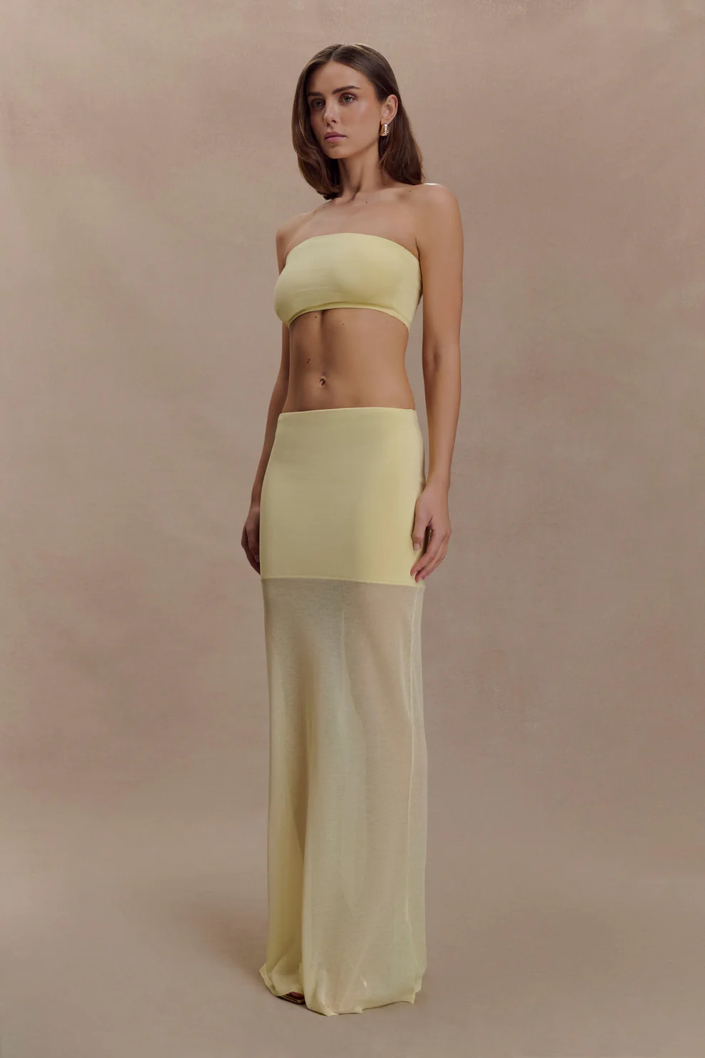 Knit Bandeau Top - Lemon - Image 4