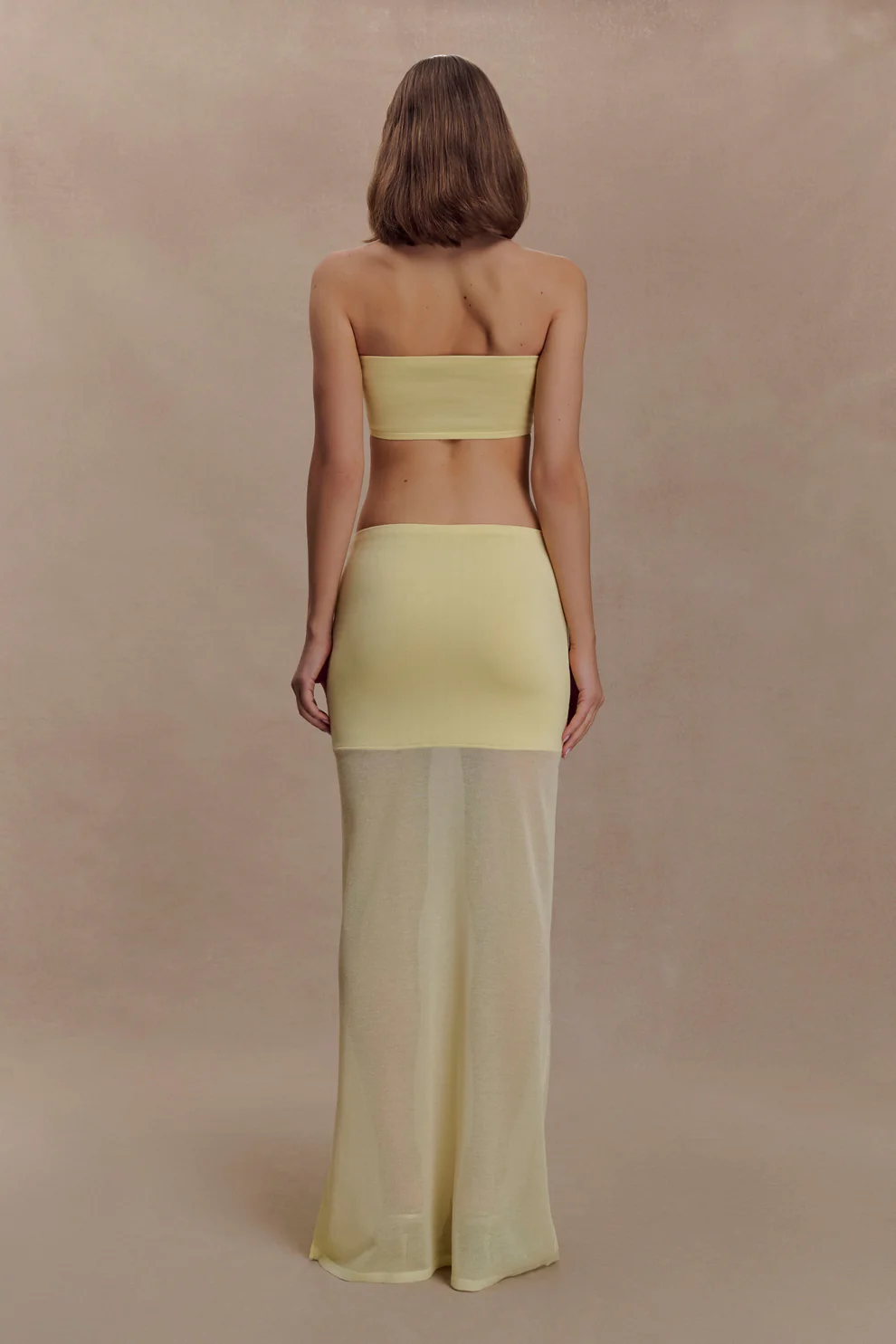 Knit Bandeau Top - Lemon - Image 5