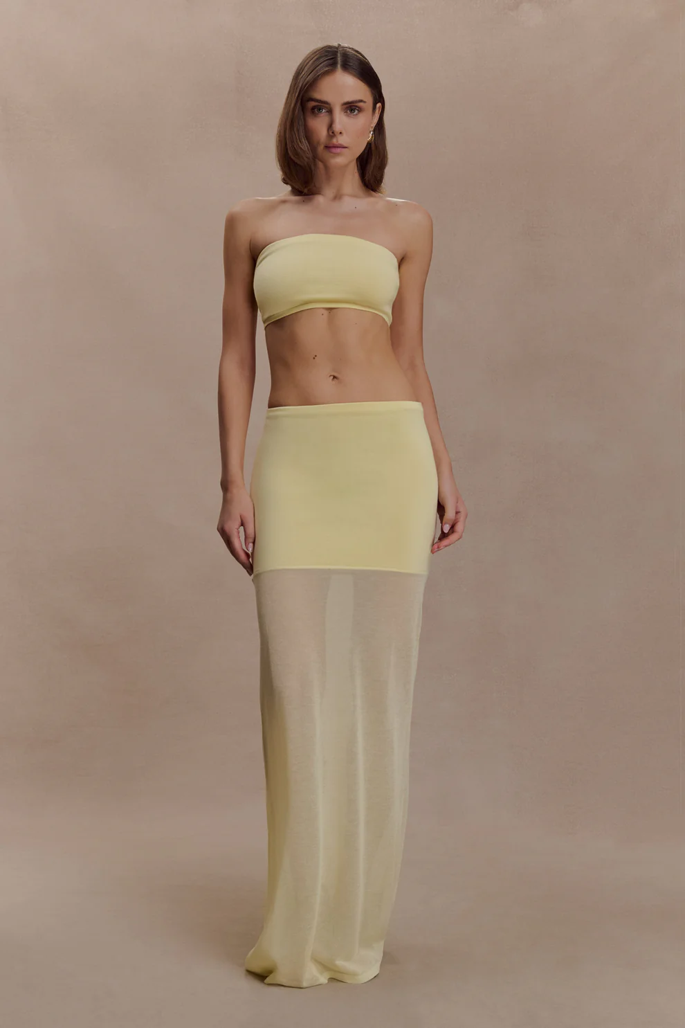 Knit Bandeau Top - Lemon - Image 6