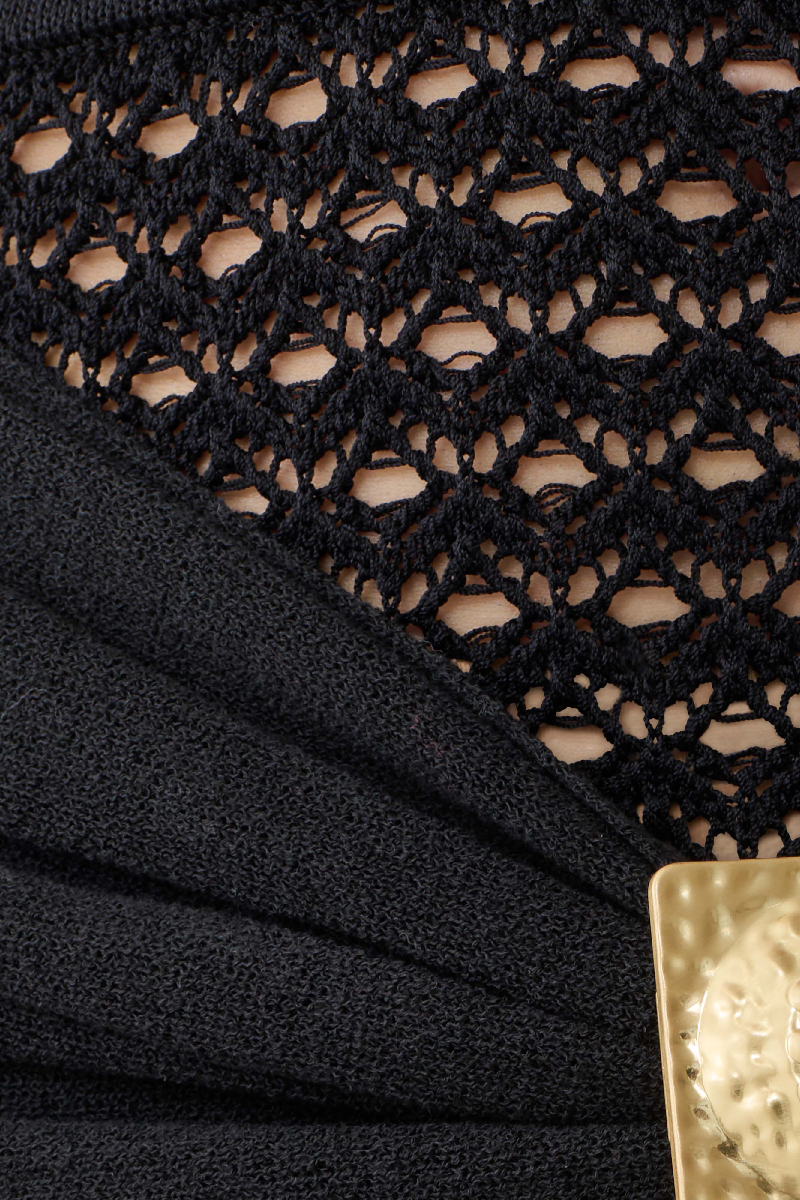 Mania Crochet Maxi Skirt With Hardware - Black - Image 6
