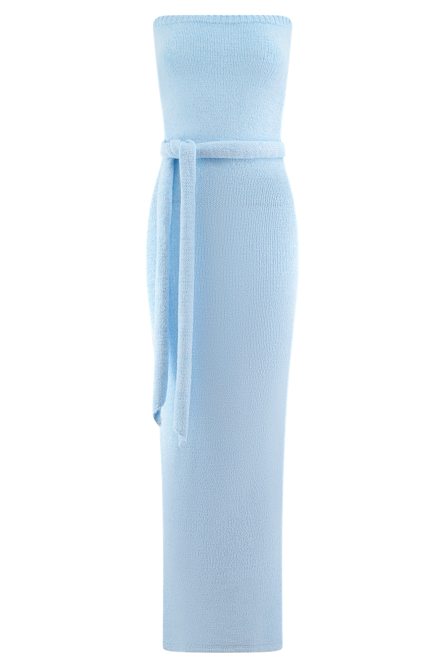 Andrea Strapless Knit Maxi Dress - Light Blue - Image 7
