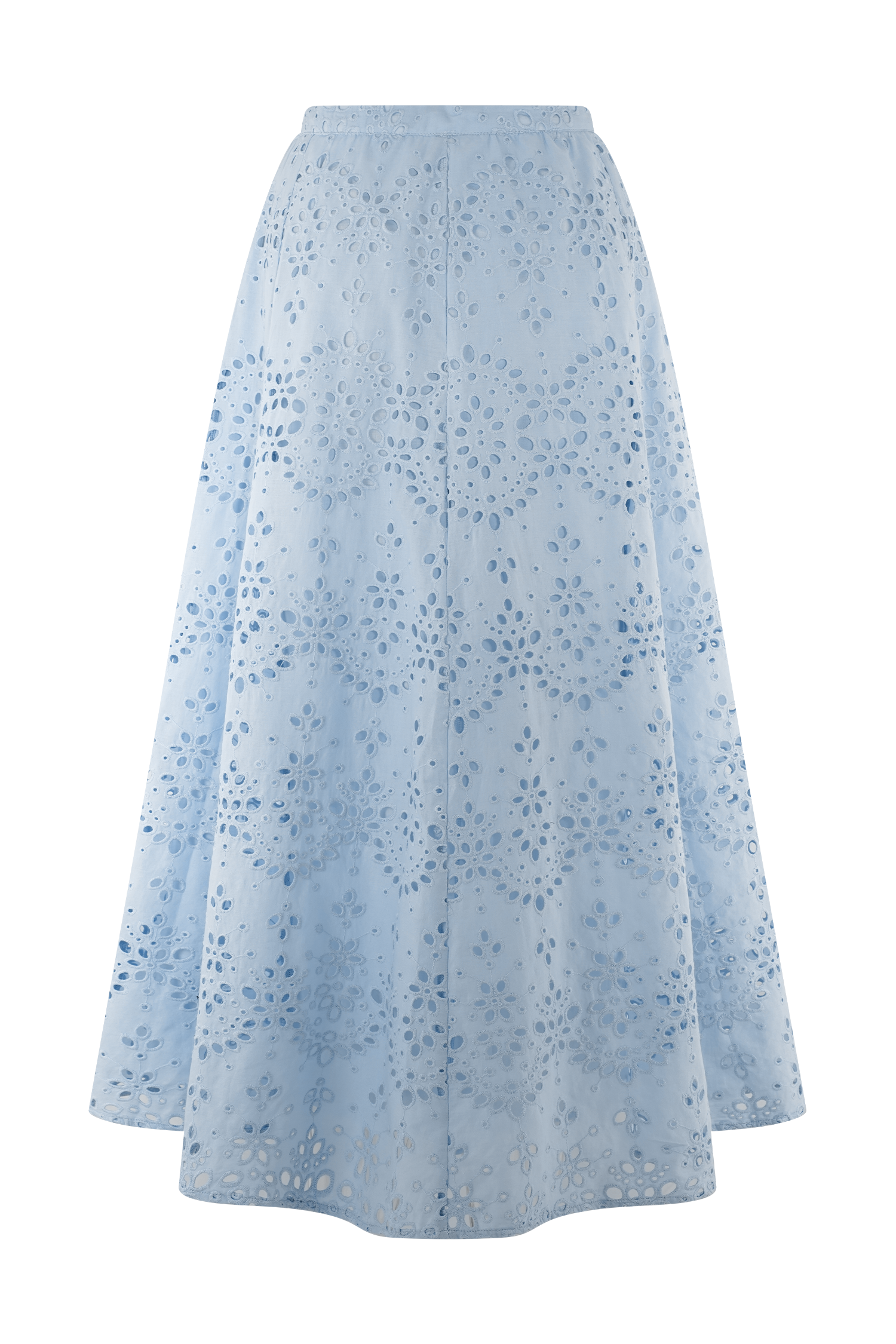 Arla Broderie Midi Skirt - Pale Cornflower Blue - Image 9