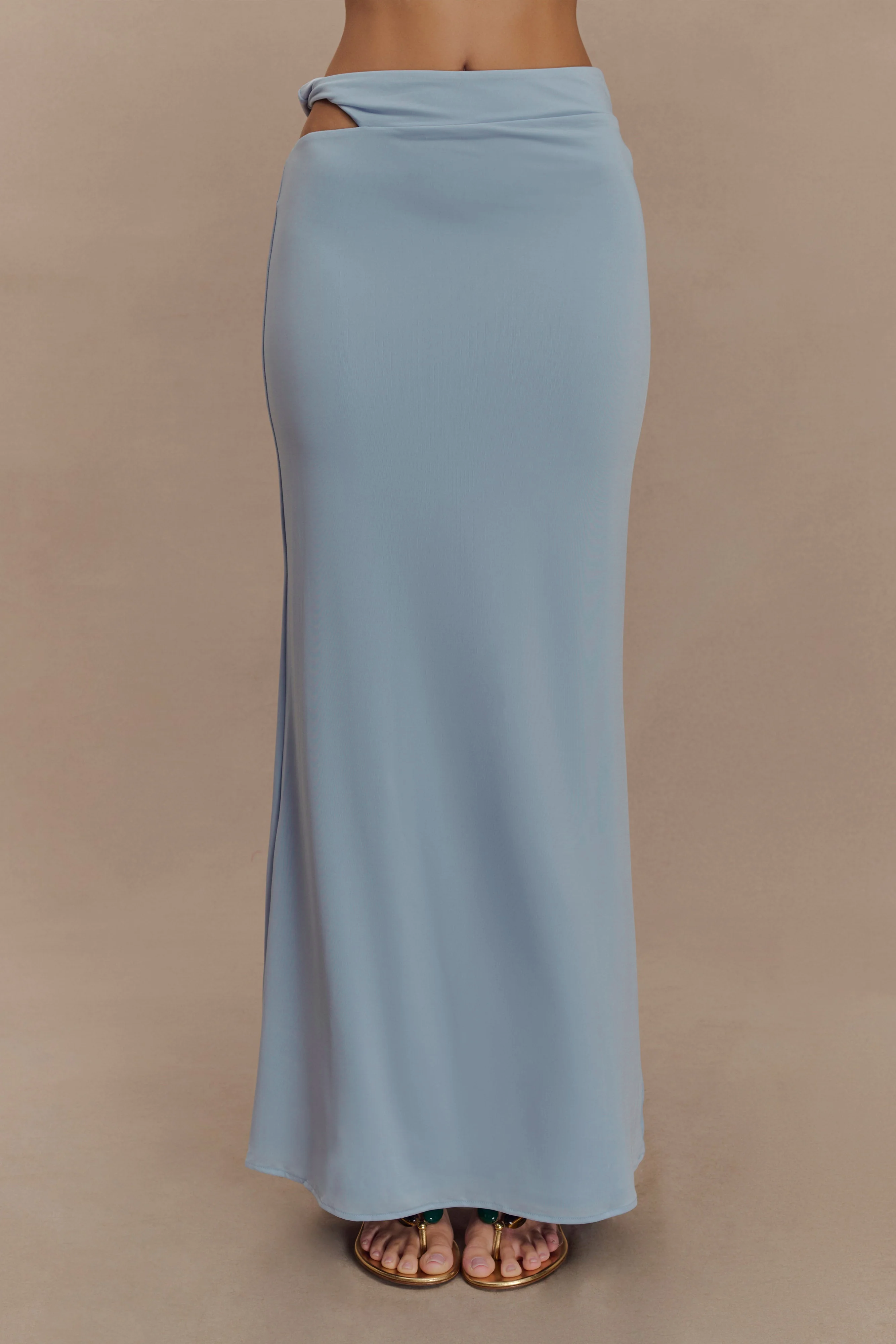 Haven Slinky Twist Midi Skirt - Pale Blue - Image 5