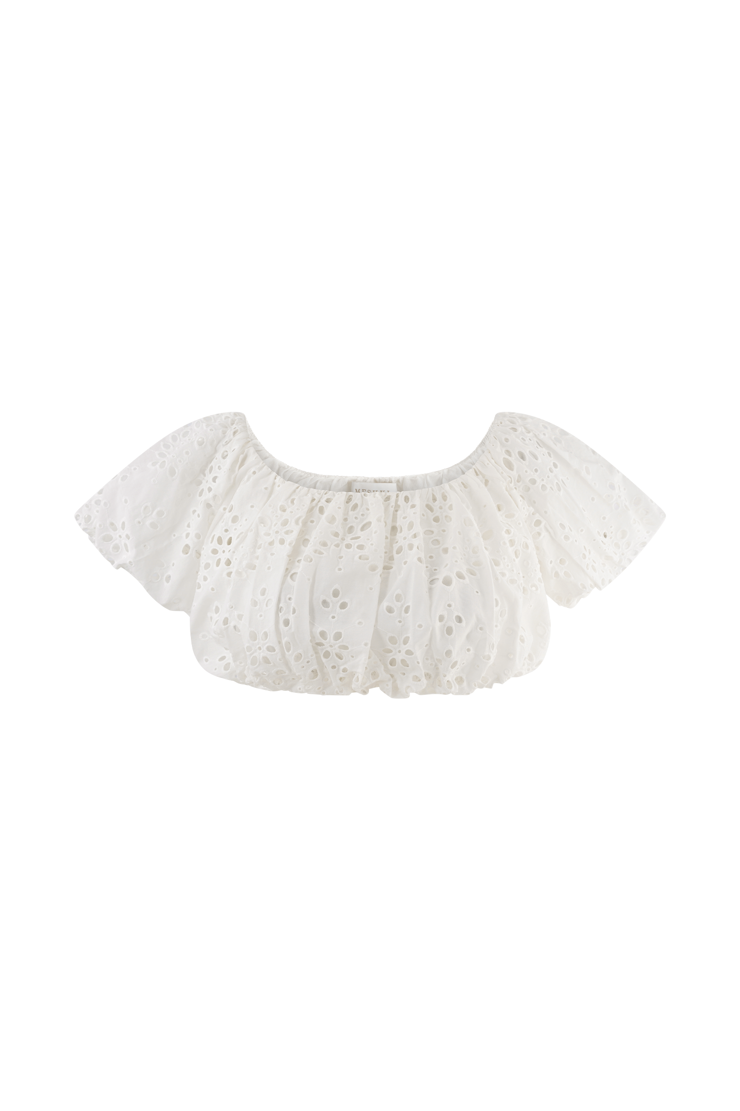 Autumn Off Shoulder Broderie Top - White - Image 11
