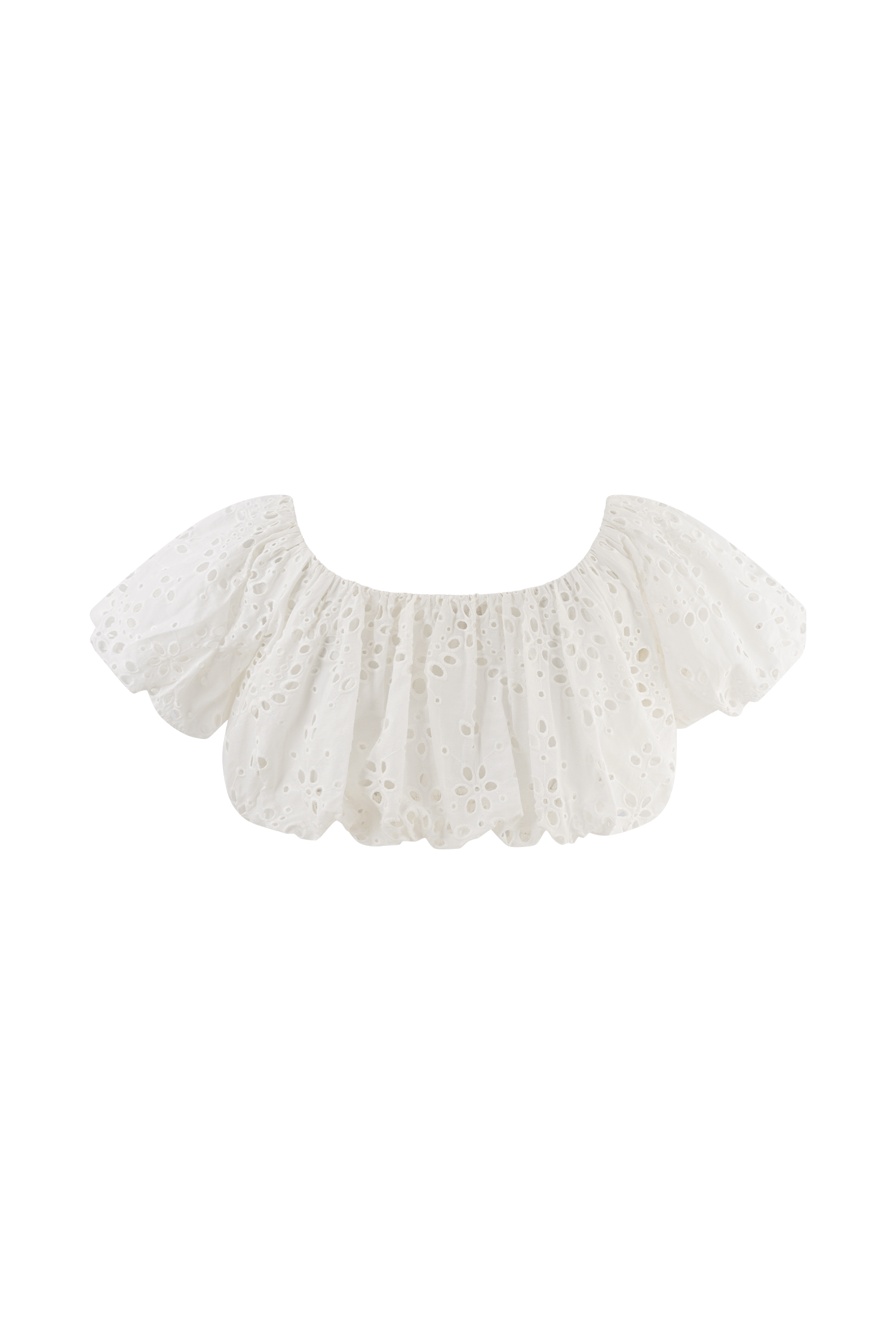 Autumn Off Shoulder Broderie Top - White - Image 10