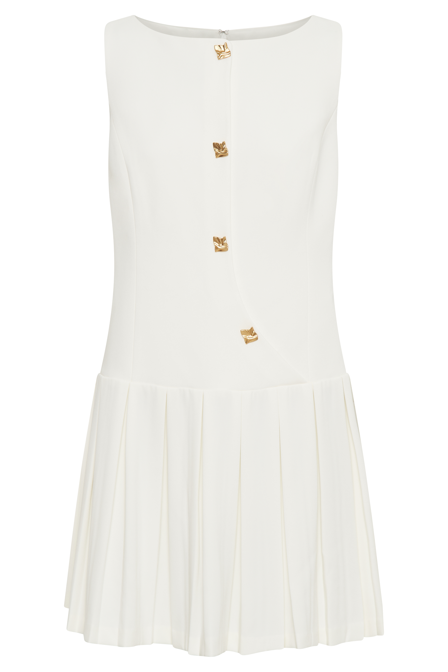 Mackenzie Sleeveless Pleated Mini Dress - Ivory - Image 7
