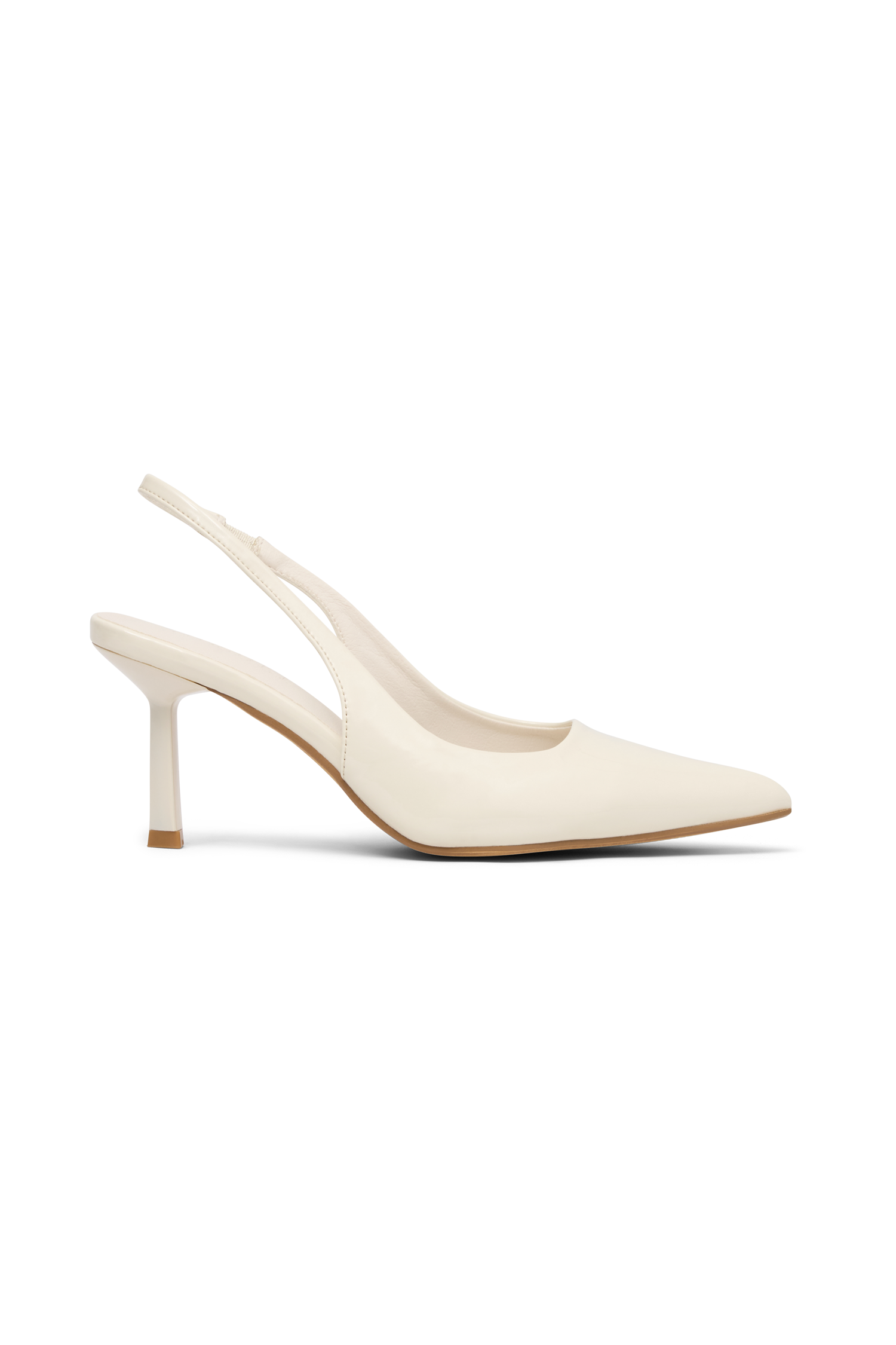 Dasha Patent Sling Back Heels - Ivory - Image 5