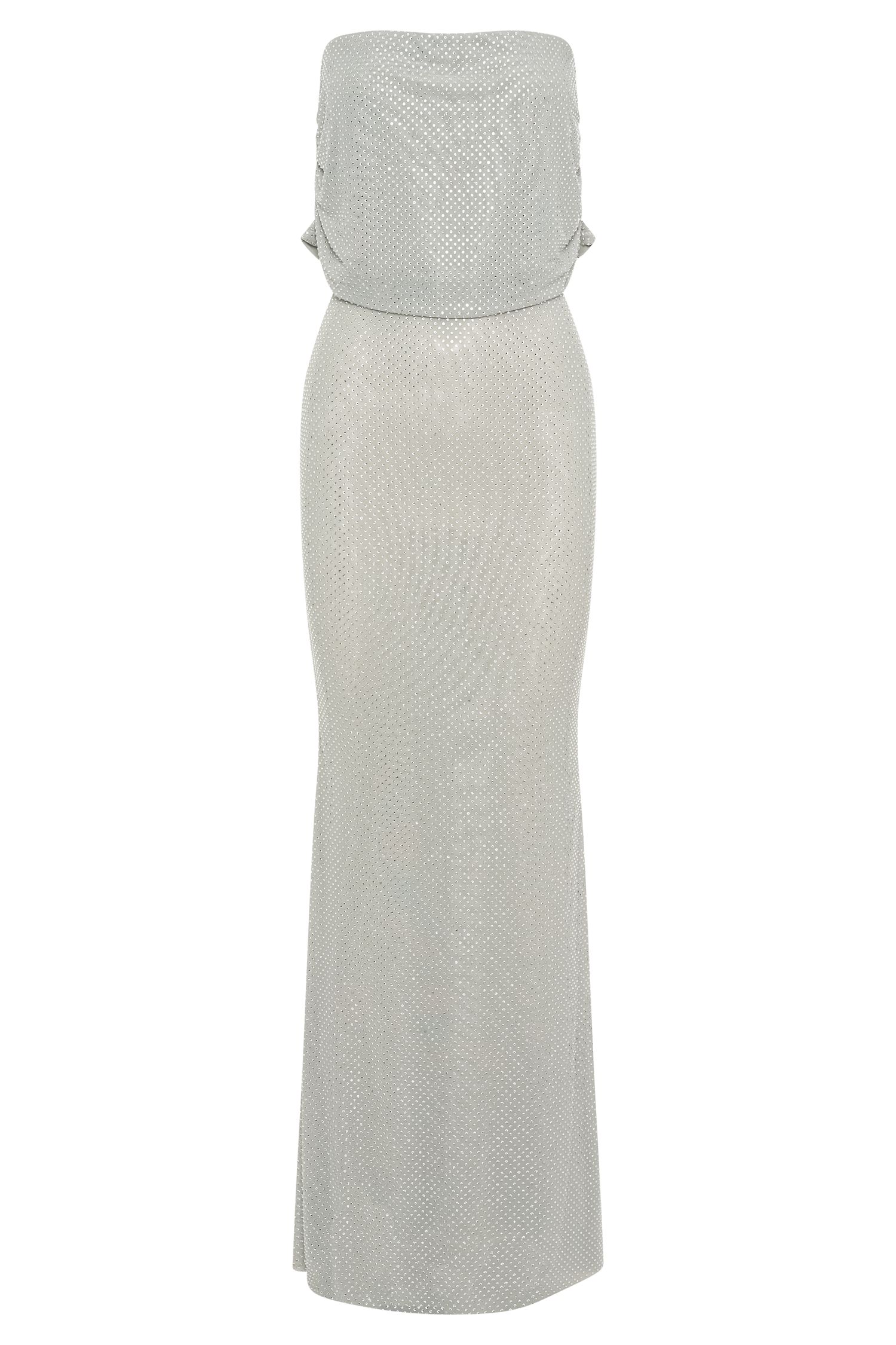 Arna Off Shoulder Diamante Maxi Dress - Silver - Image 11