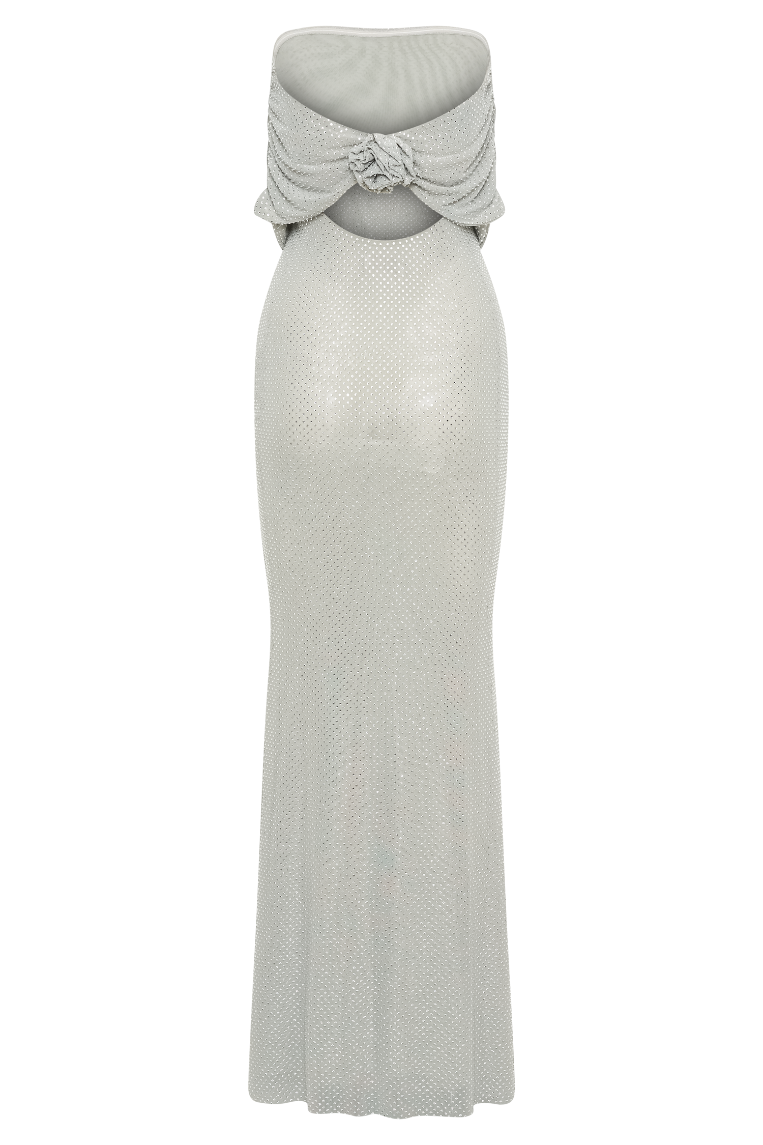 Arna Off Shoulder Diamante Maxi Dress - Silver - Image 10