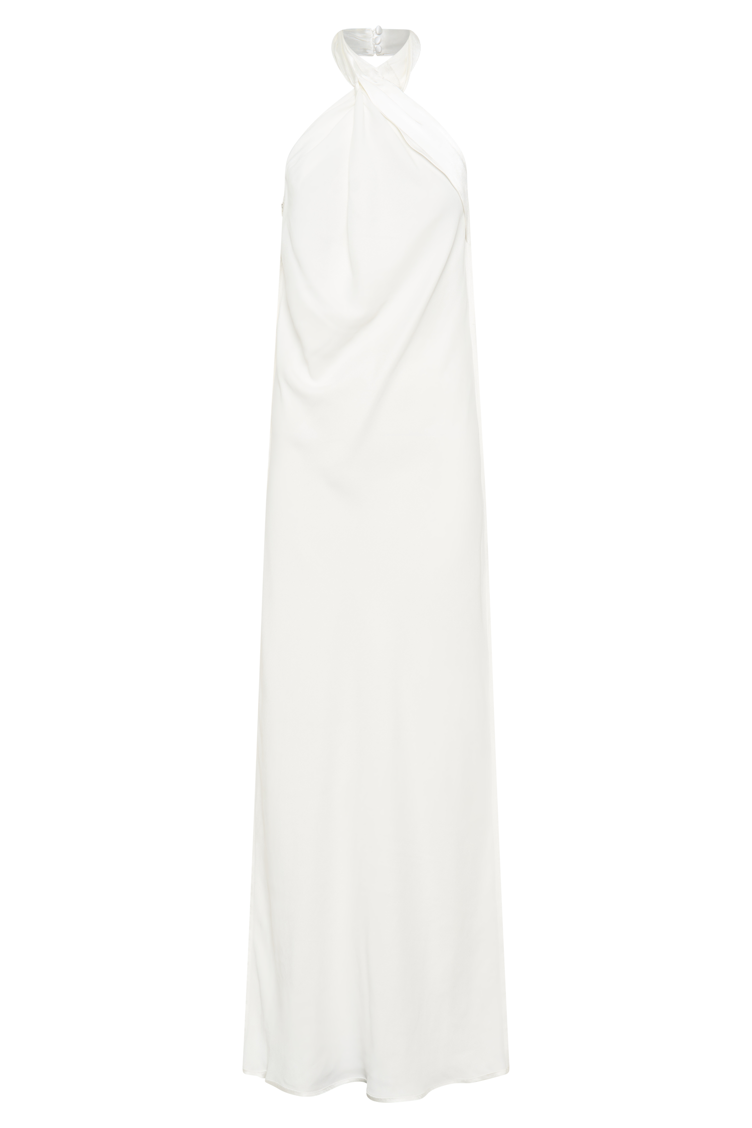 Laura Halter Satin Gown - White - Image 11