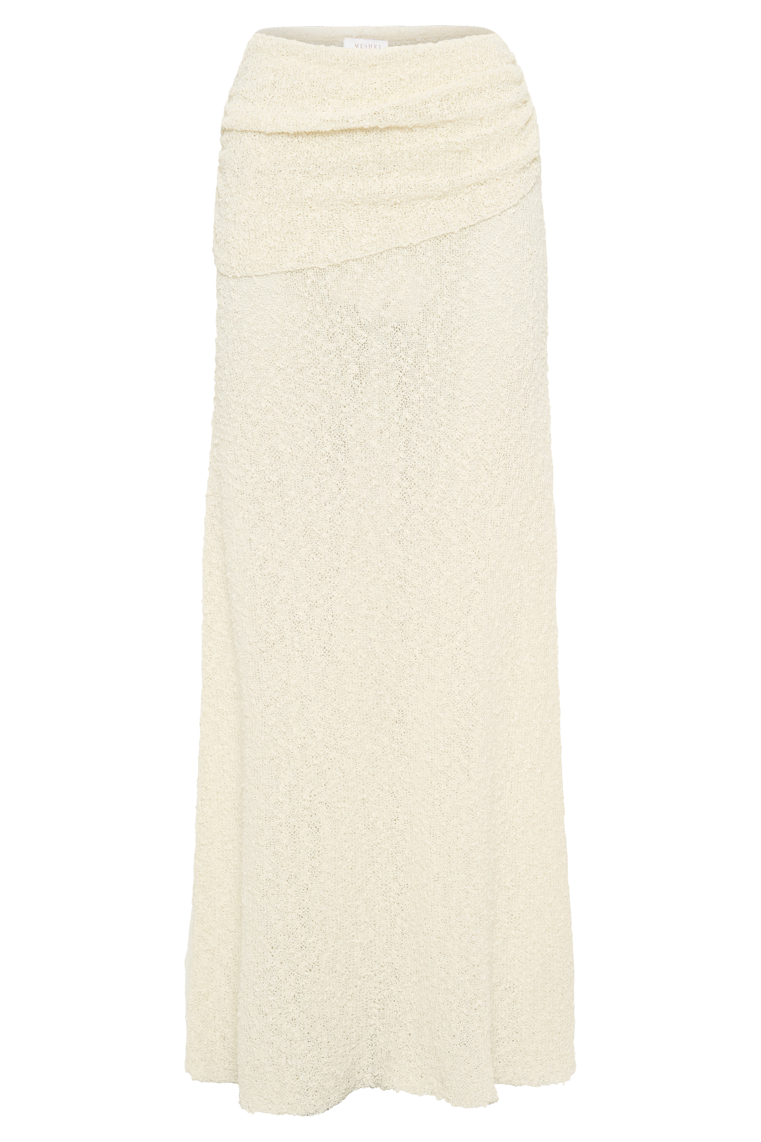 Petra Ruched Knit Maxi Skirt - Ivory - Image 12