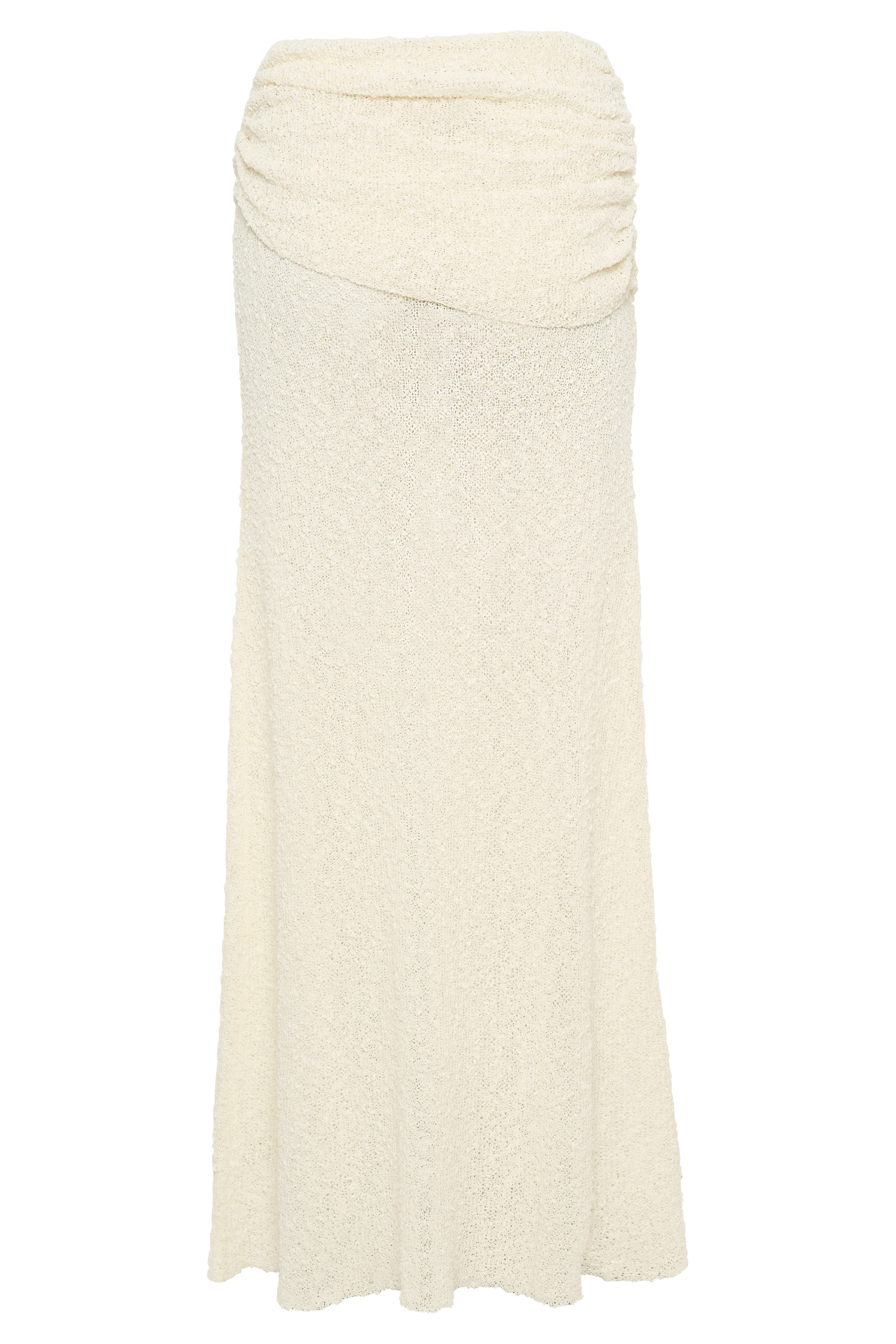 Petra Ruched Knit Maxi Skirt - Ivory - Image 11