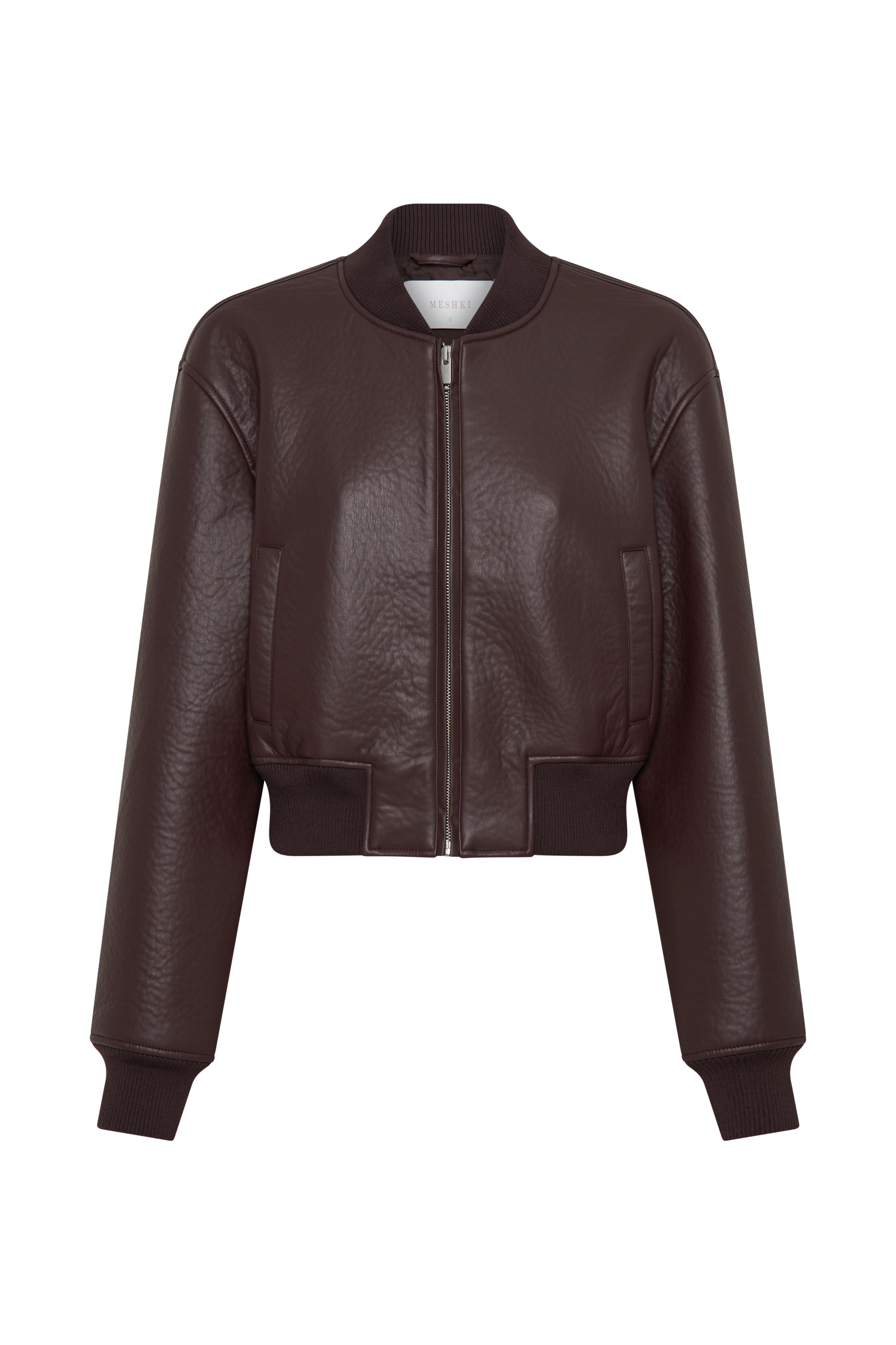 Codi Faux Leather Bomber Jacket - Merlot - Image 9