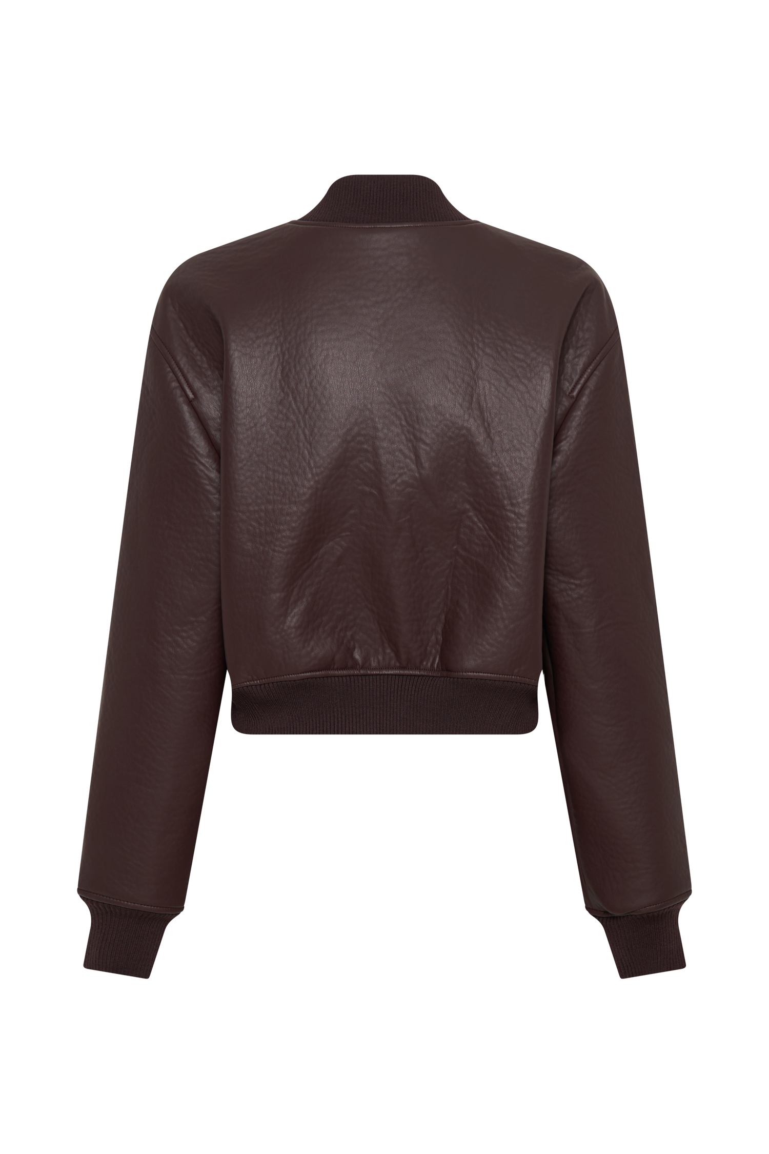 Codi Faux Leather Bomber Jacket - Merlot - Image 8