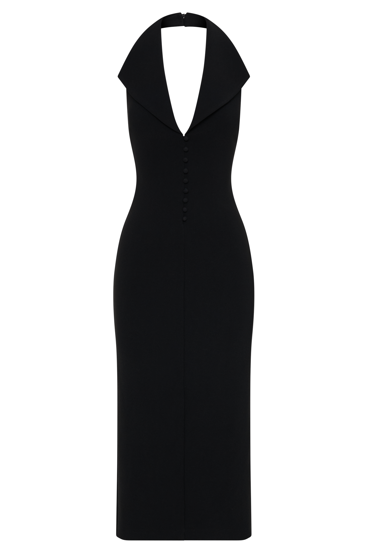 Annita Crepe Halter Midi Dress - Black - Image 8