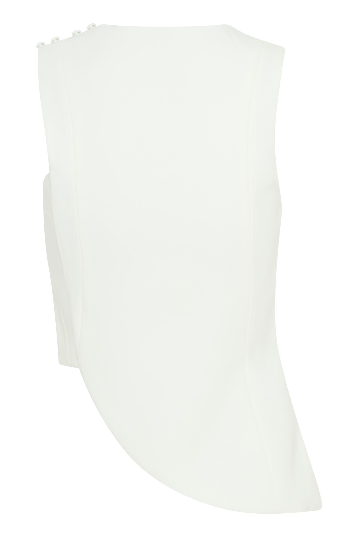 Astrid Asymmetric Sleeveless Suiting Top - White - Image 8