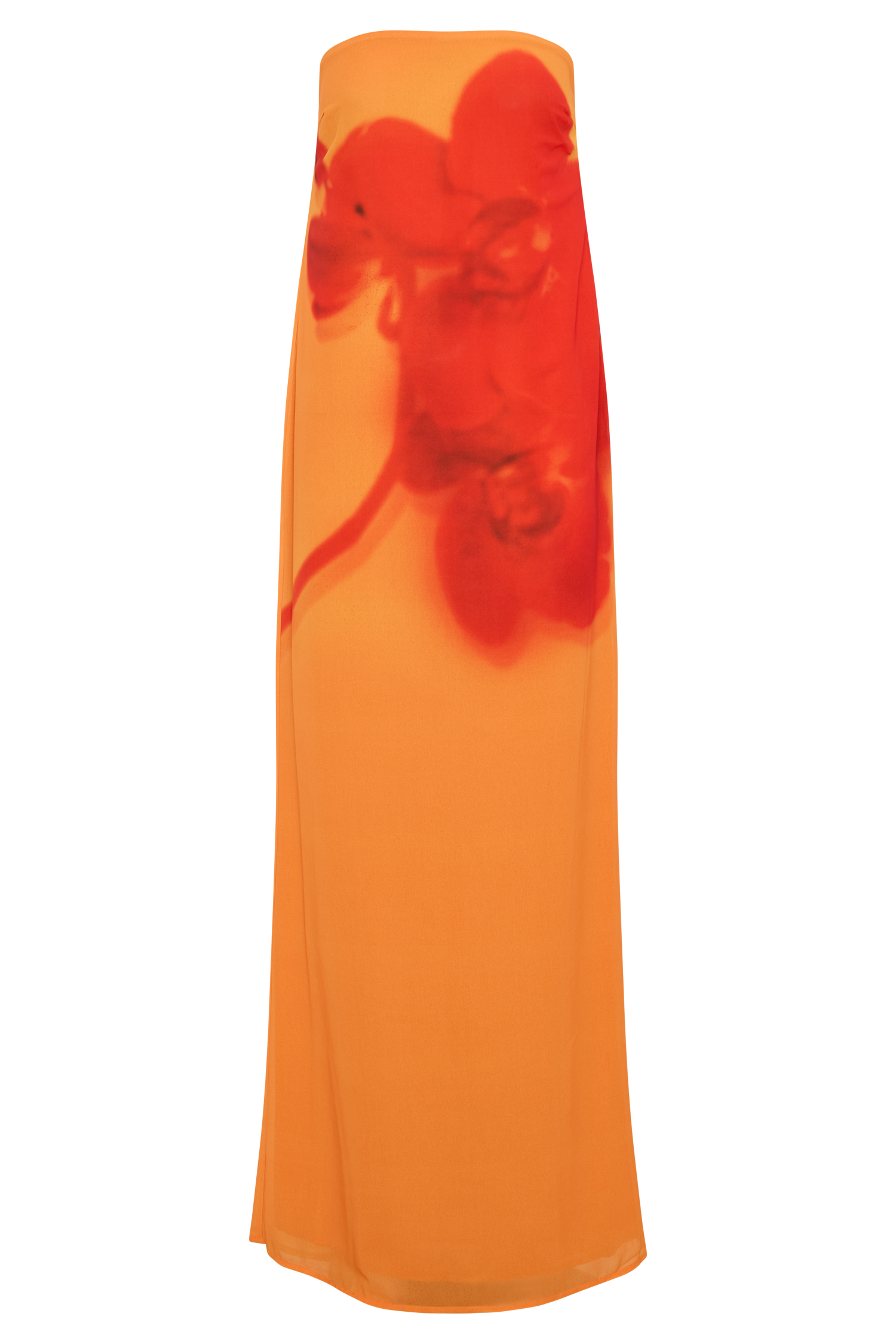 Amaya Strapless Chiffon Maxi Dress - Koi Orchid Print - Image 11