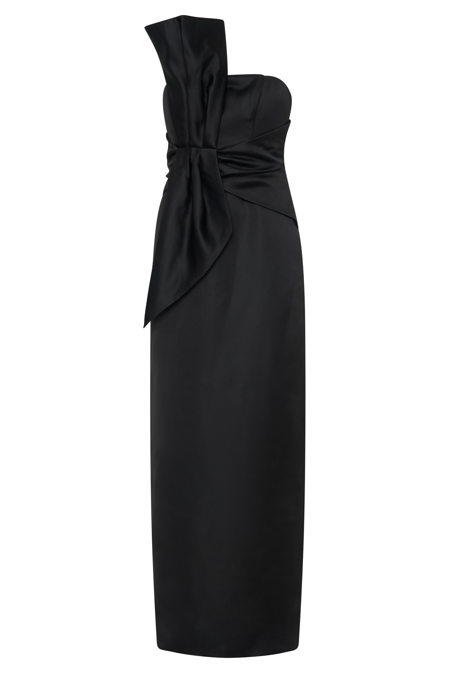 Cyrill Strapless Satin Structured Maxi Dress - Black - Image 10