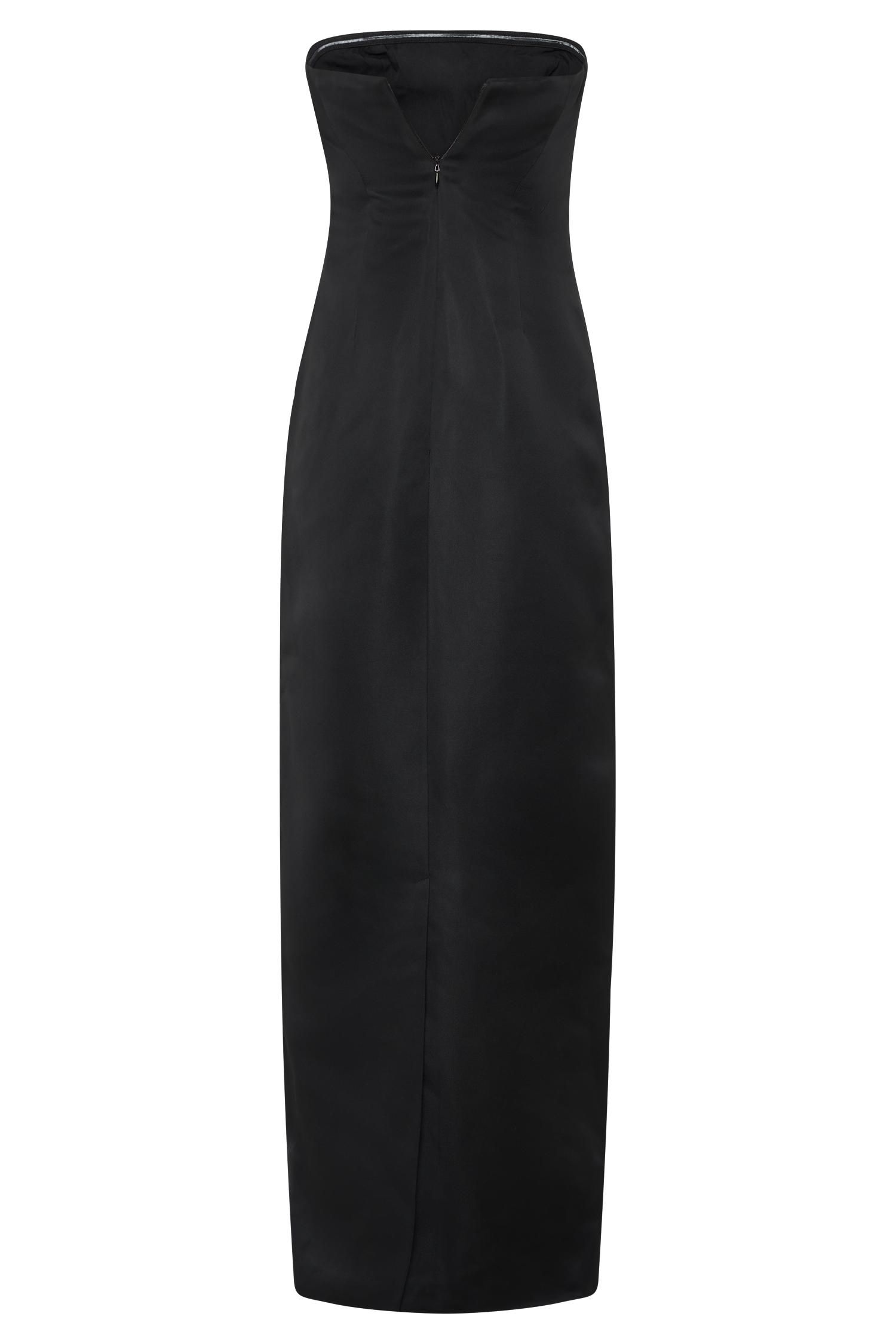 Cyrill Strapless Satin Structured Maxi Dress - Black - Image 9