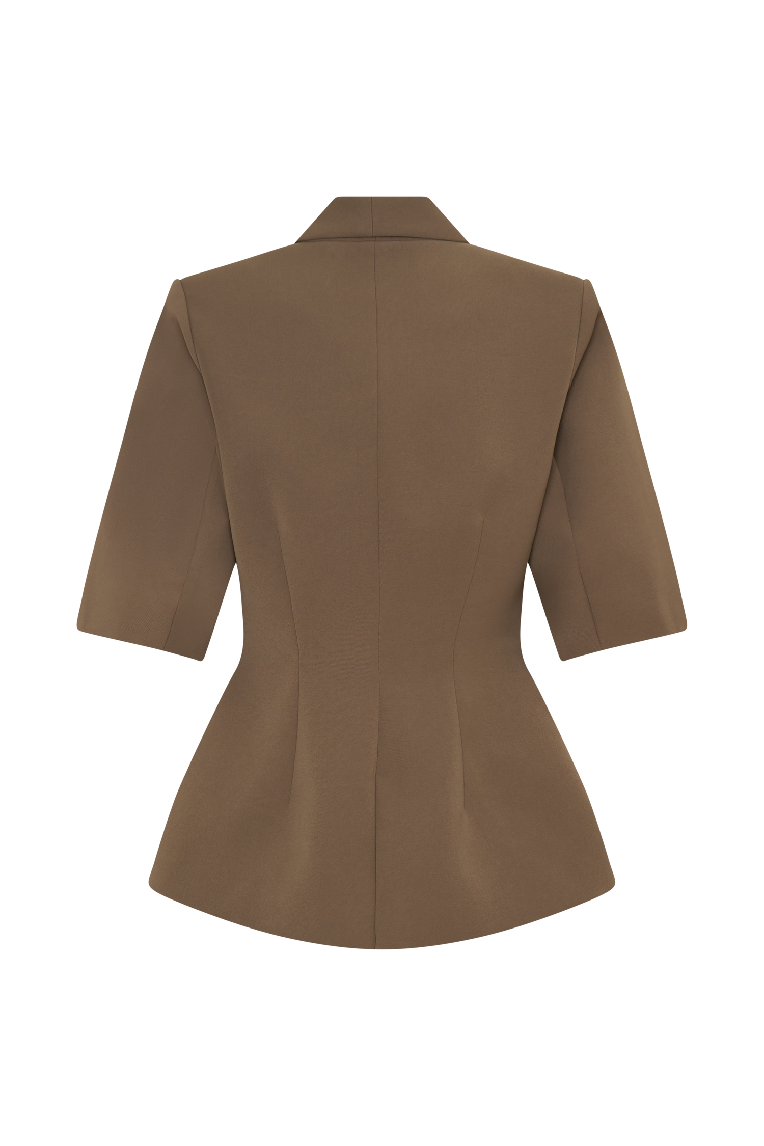 Opal Puff Sleeve Suiting Top - Cacao Brown - Image 8