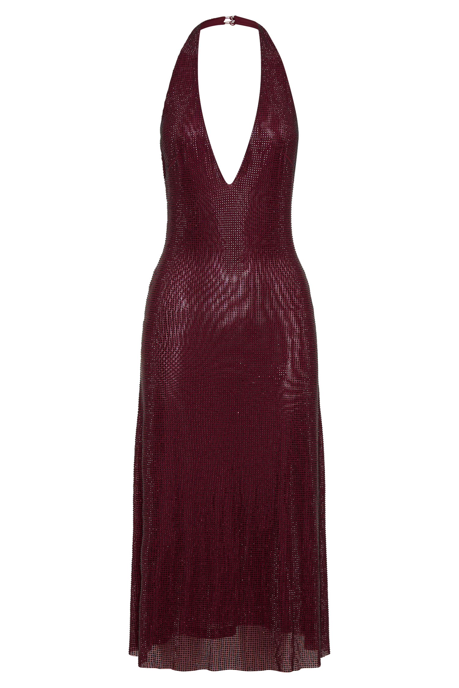 Genie Diamante Halter Midi Dress - Mahogany - Image 8