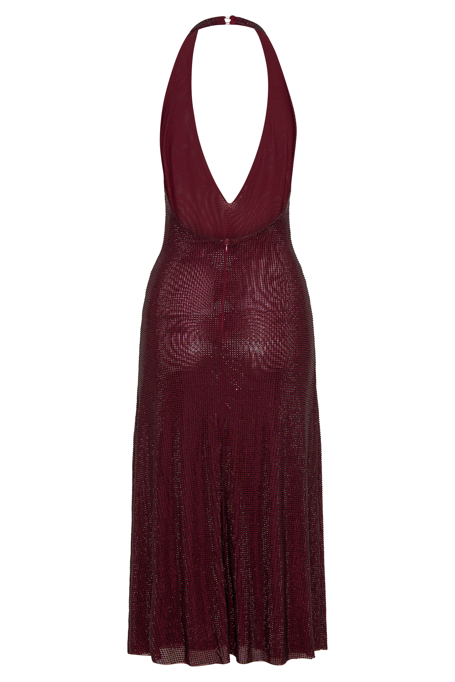 Genie Diamante Halter Midi Dress - Mahogany - Image 7
