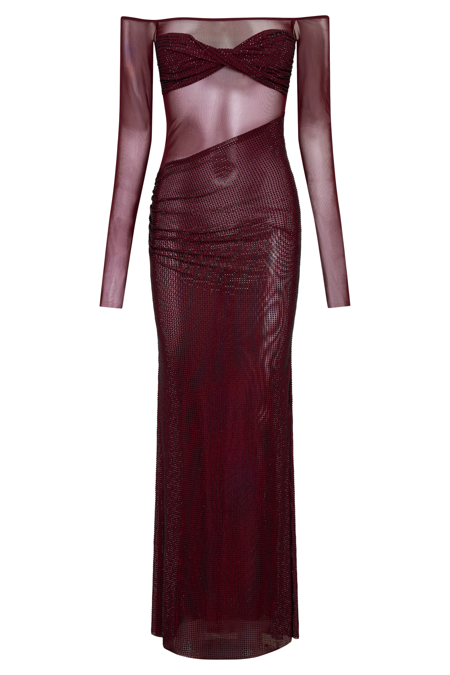 Nash Diamante Off Shoulder Maxi Dress - Mahogany - Image 10