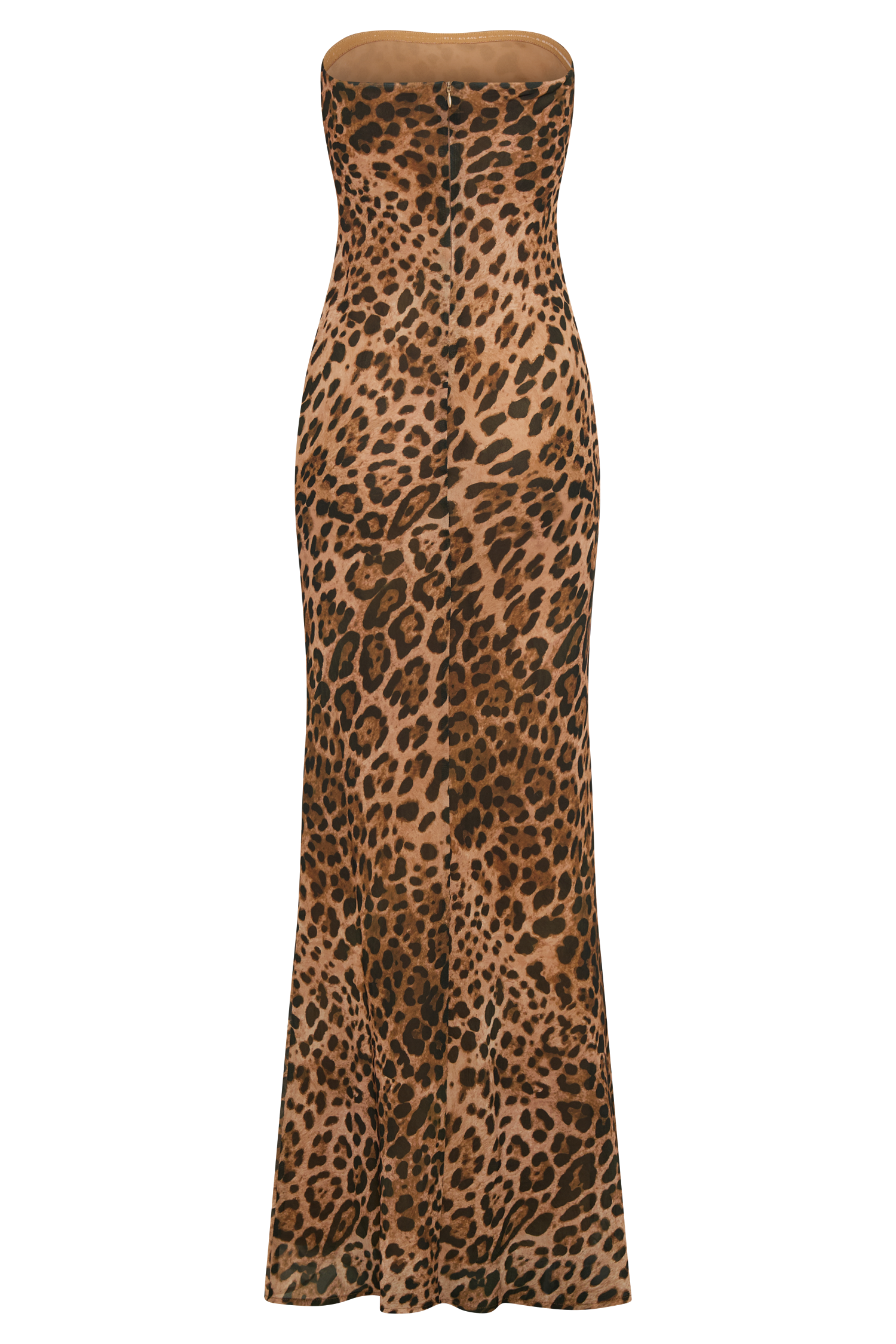Breanna Strapless Chiffon Maxi Dress - Leopard Print - Image 6