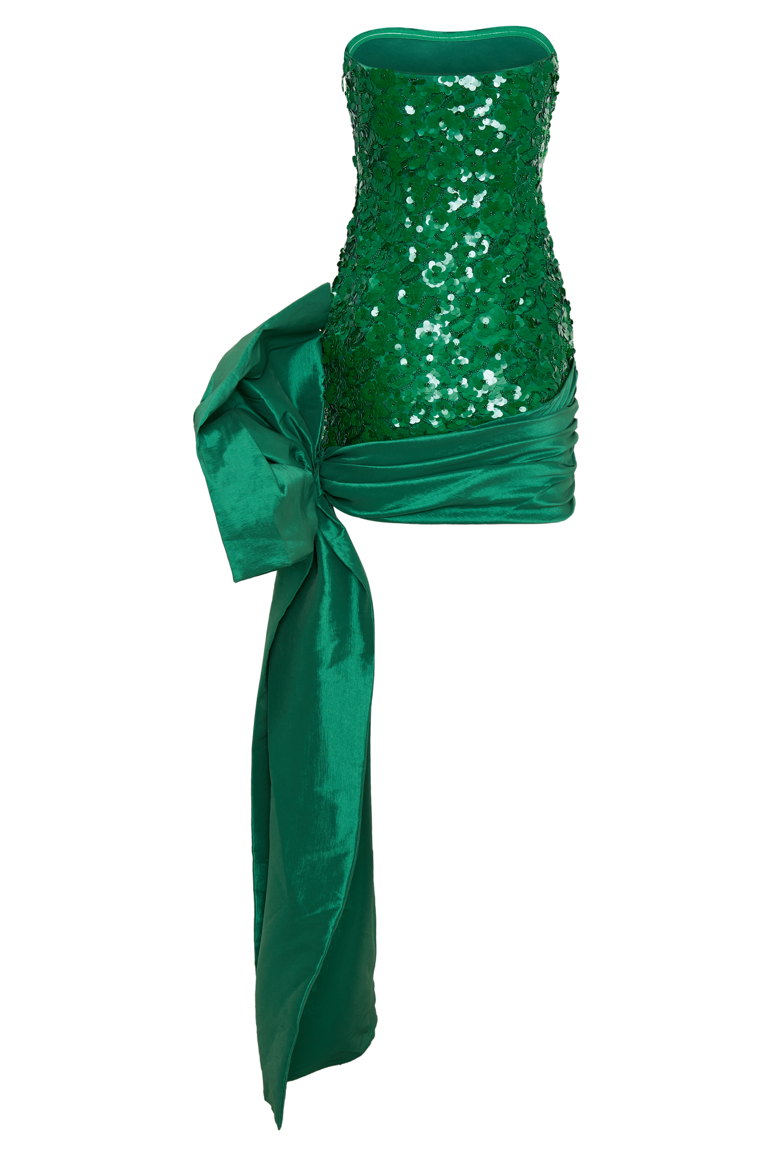 Franka Strapless Bow Mini Dress - Emerald - Image 10