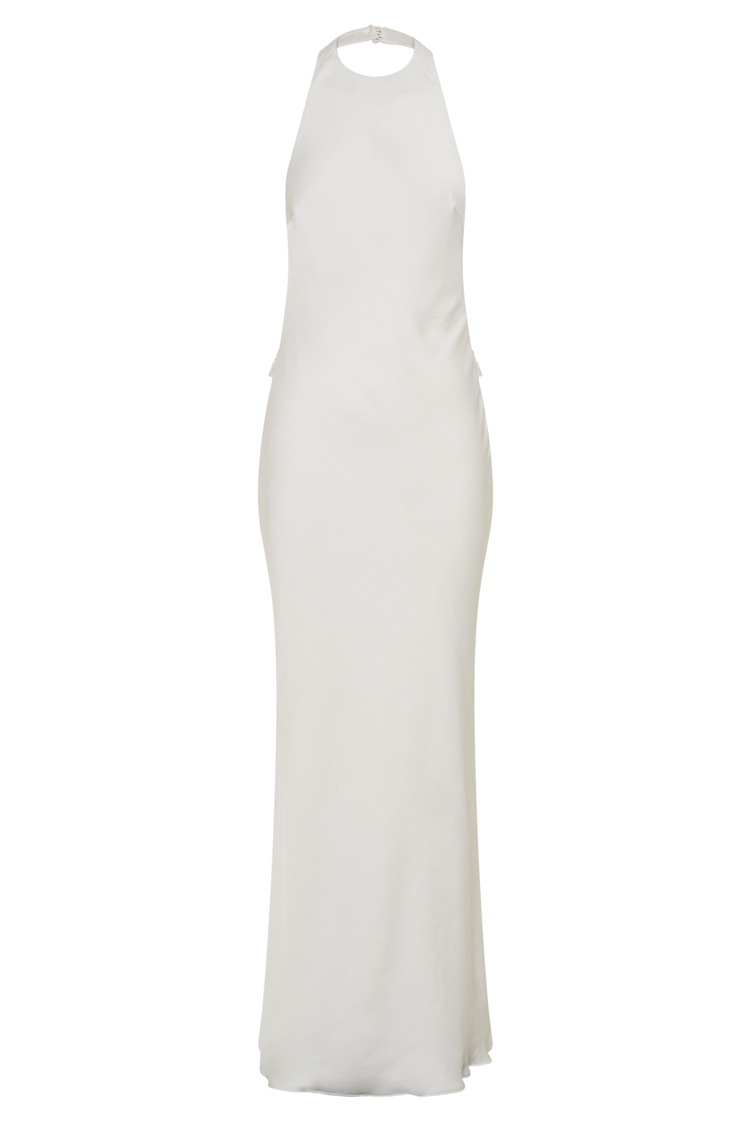 Rinna Satin Halter Maxi Dress - Ivory - Image 7