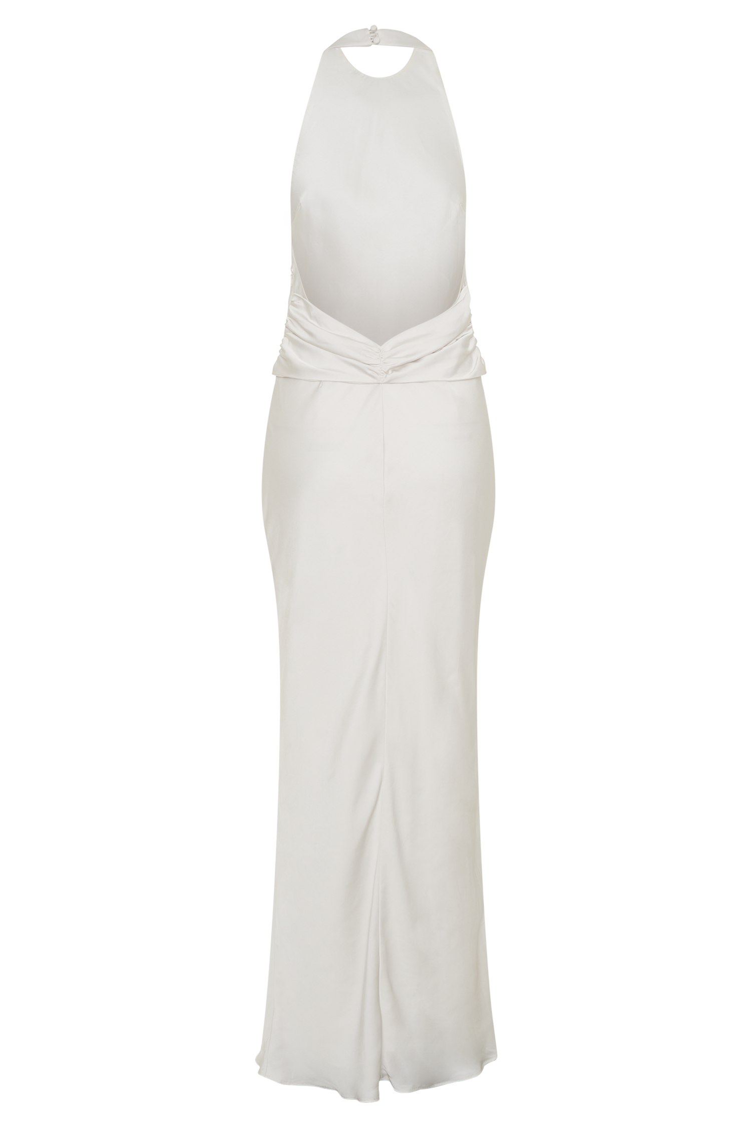 Rinna Satin Halter Maxi Dress - Ivory - Image 6
