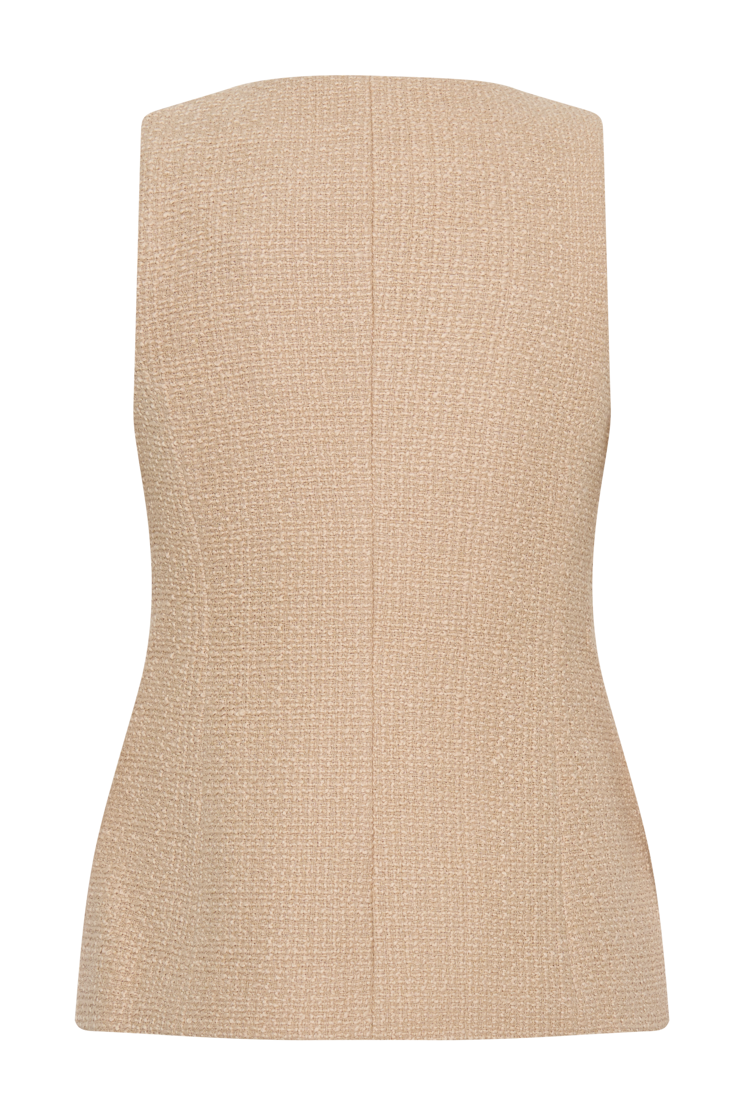 Camilla Boucle Sleeveless Vest - Light Taupe - Image 7