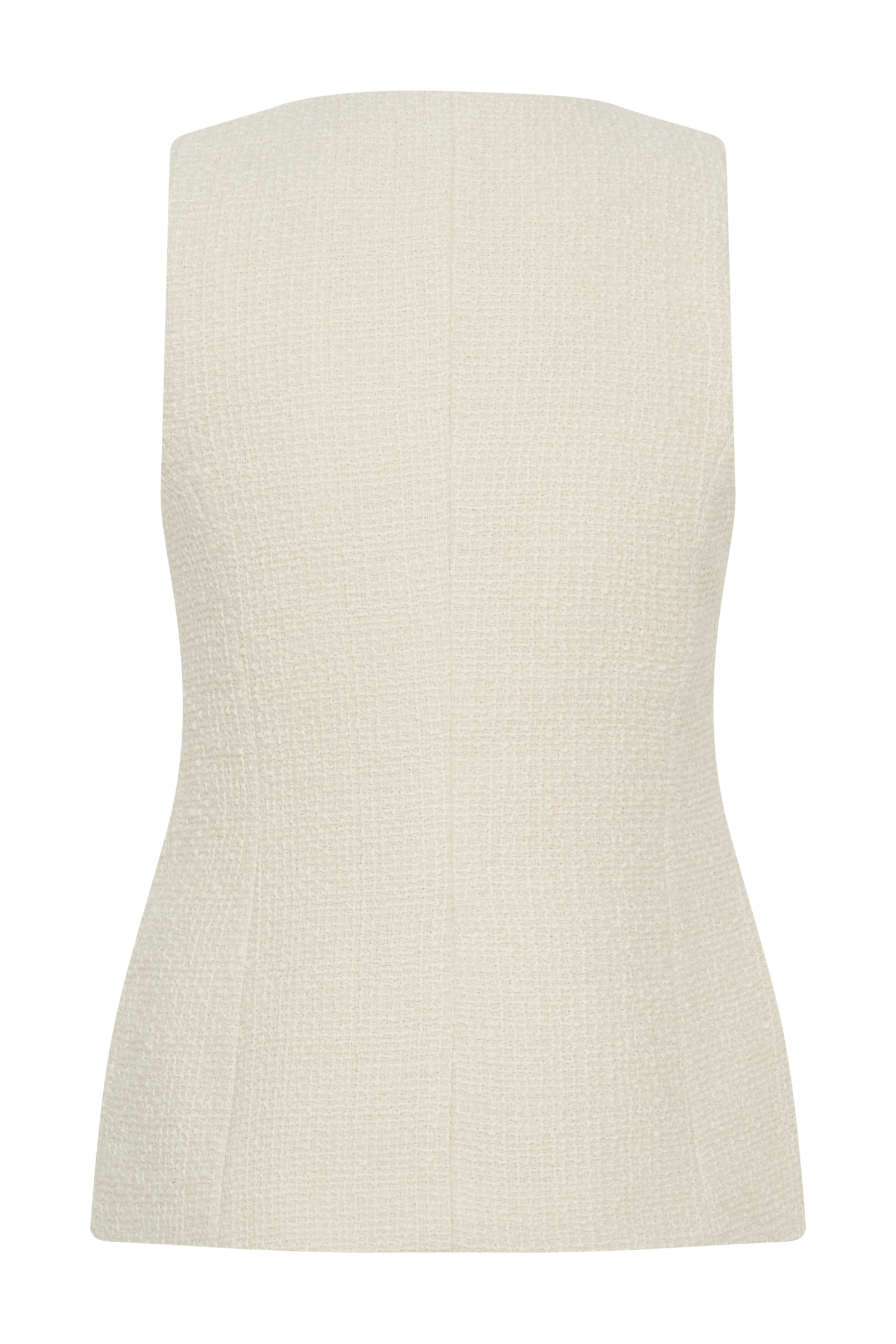 Camilla Boucle Sleeveless Vest - Ivory - Image 6
