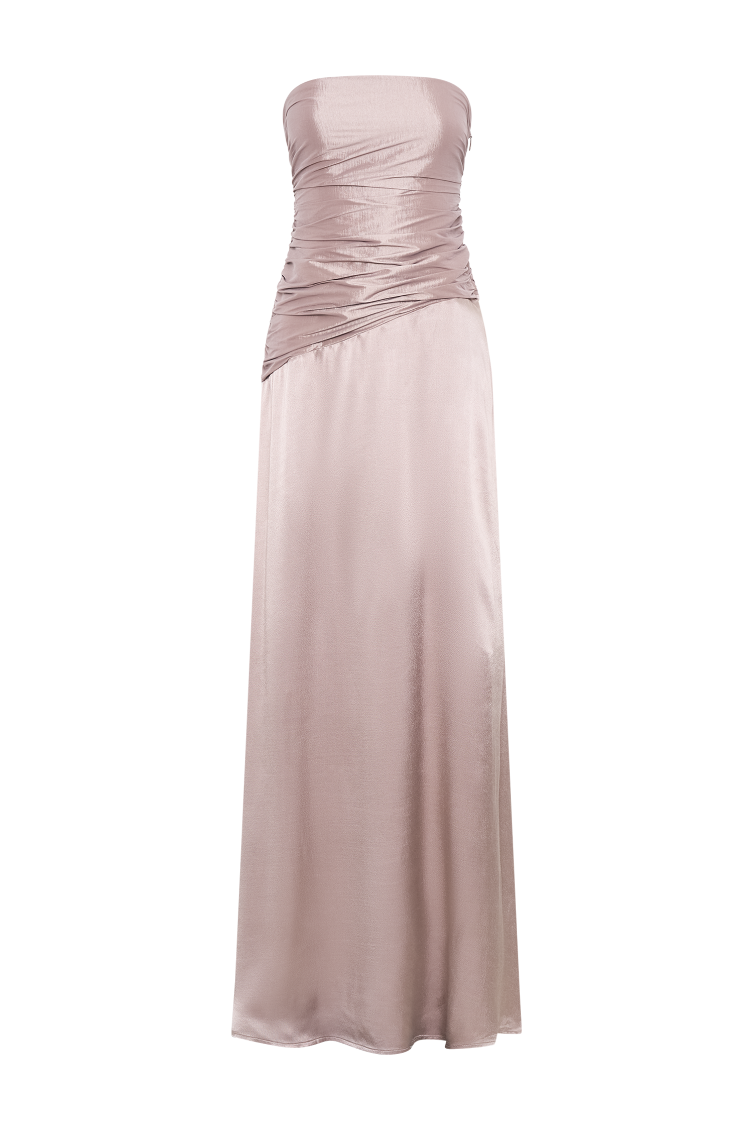 Serena Strapless Taffeta Maxi Dress - Bronze Taupe - Image 13