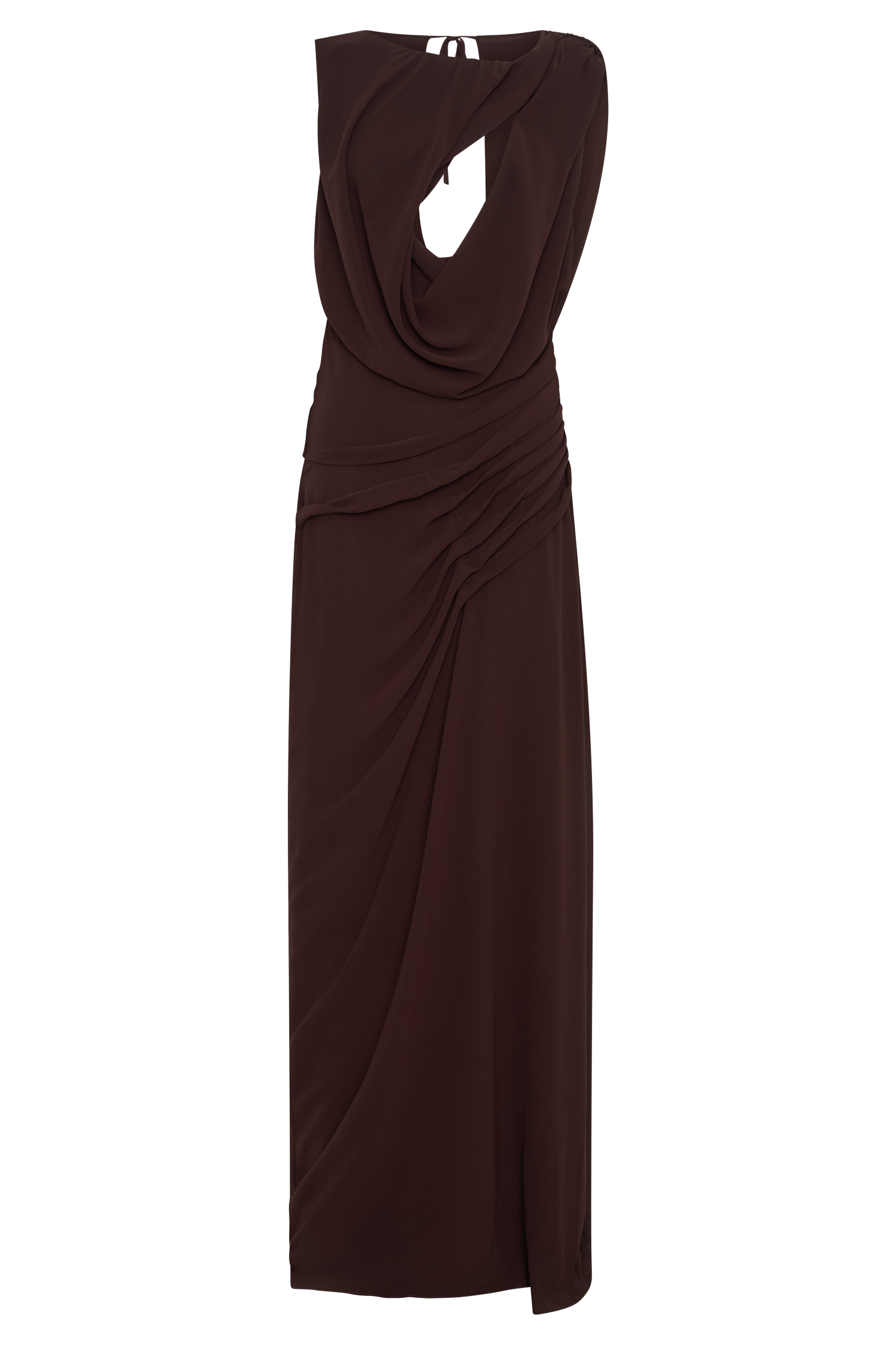 Oria Chiffon Maxi Dress - Cacao Brown - Image 7