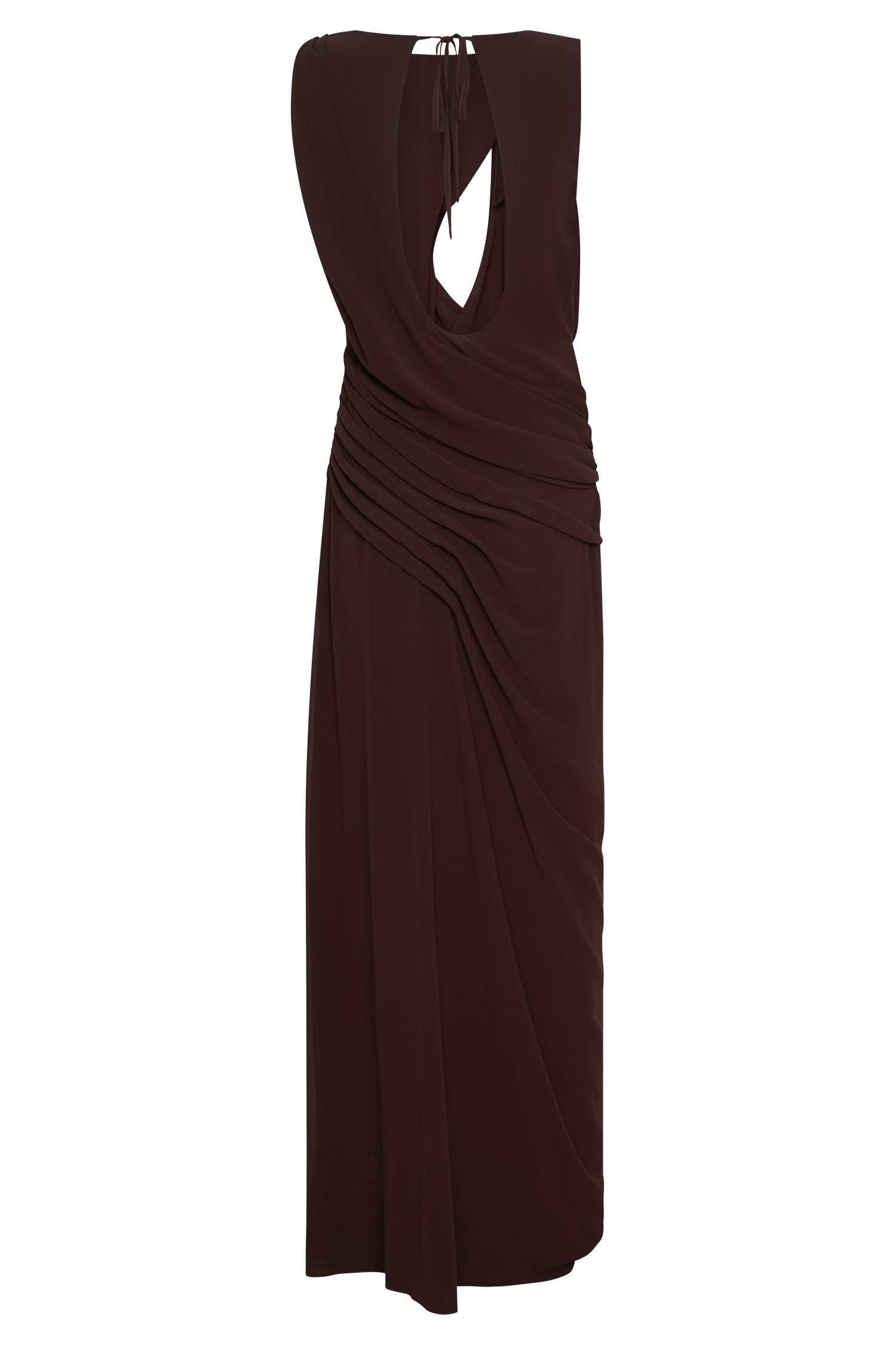 Oria Chiffon Maxi Dress - Cacao Brown - Image 6
