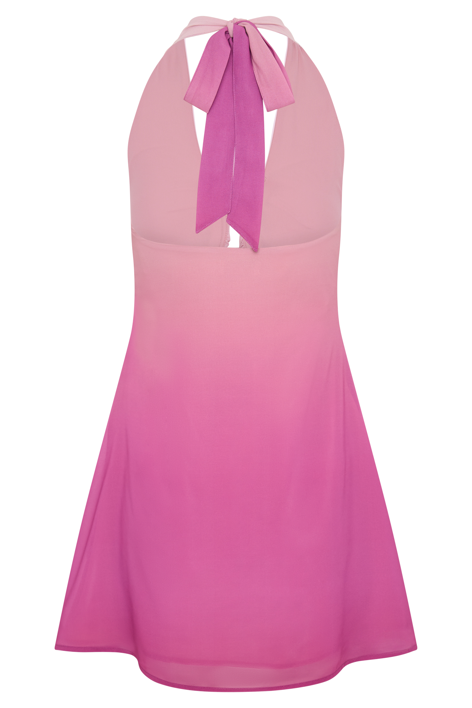 Malakhai Chiffon Halter Mini Dress - Ombre Pink - Image 8