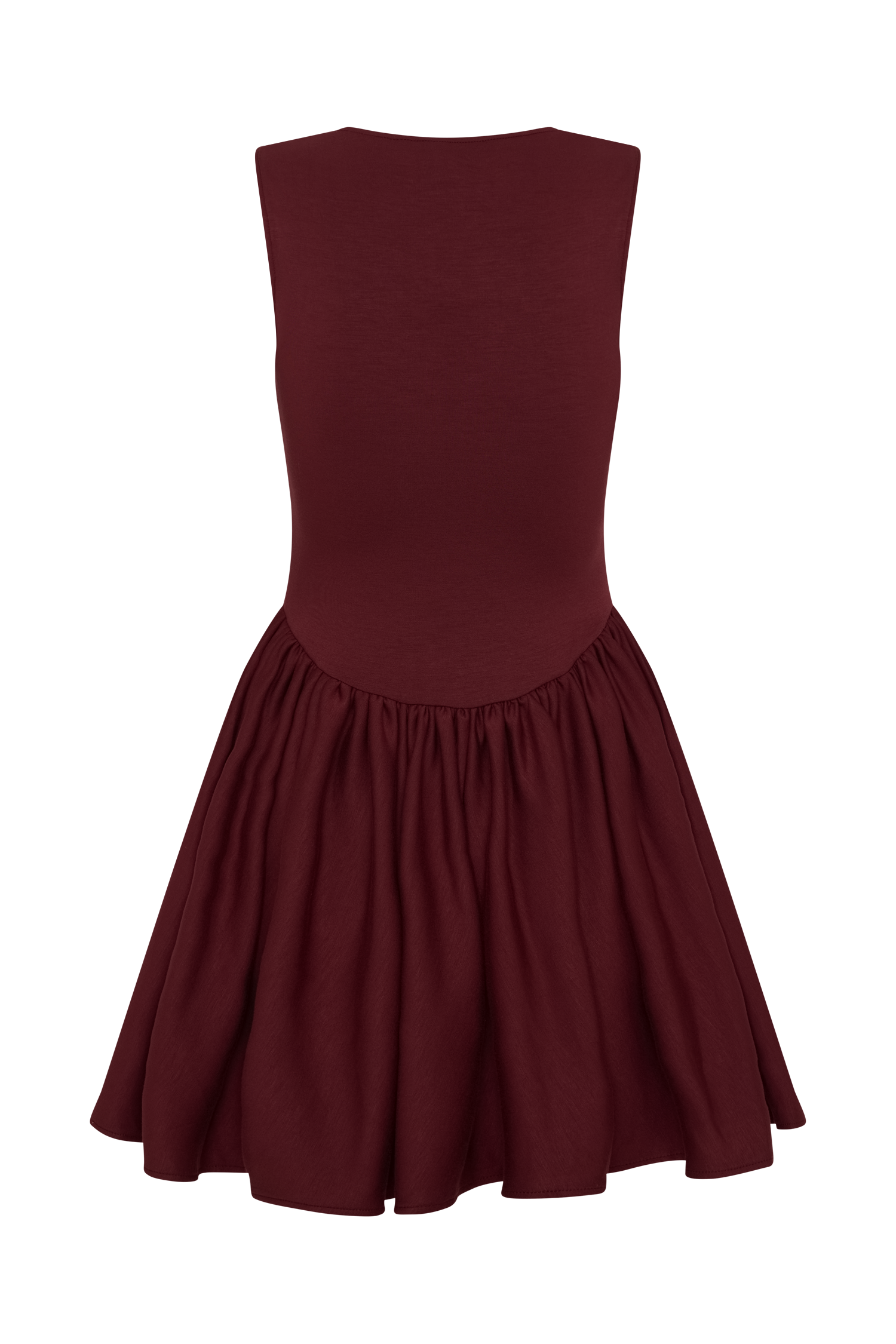 Sharon Scuba Jersey Mini Dress - Wine - Image 8