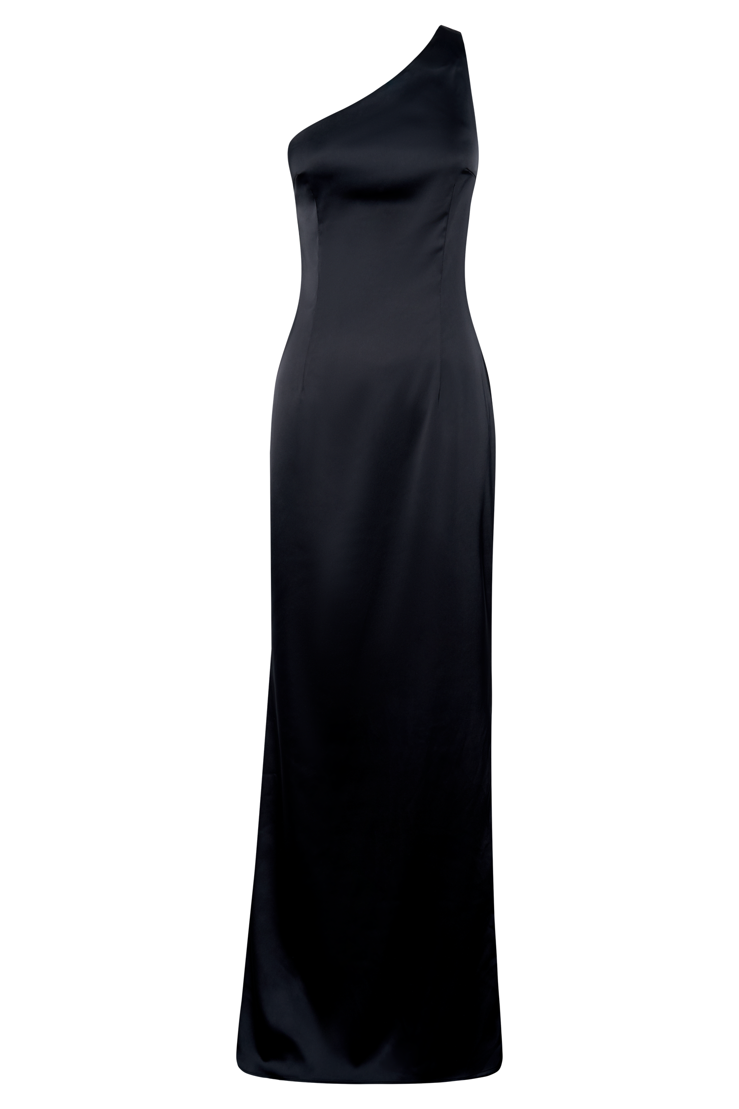 Harper One Shoulder Gown - Black - Image 13