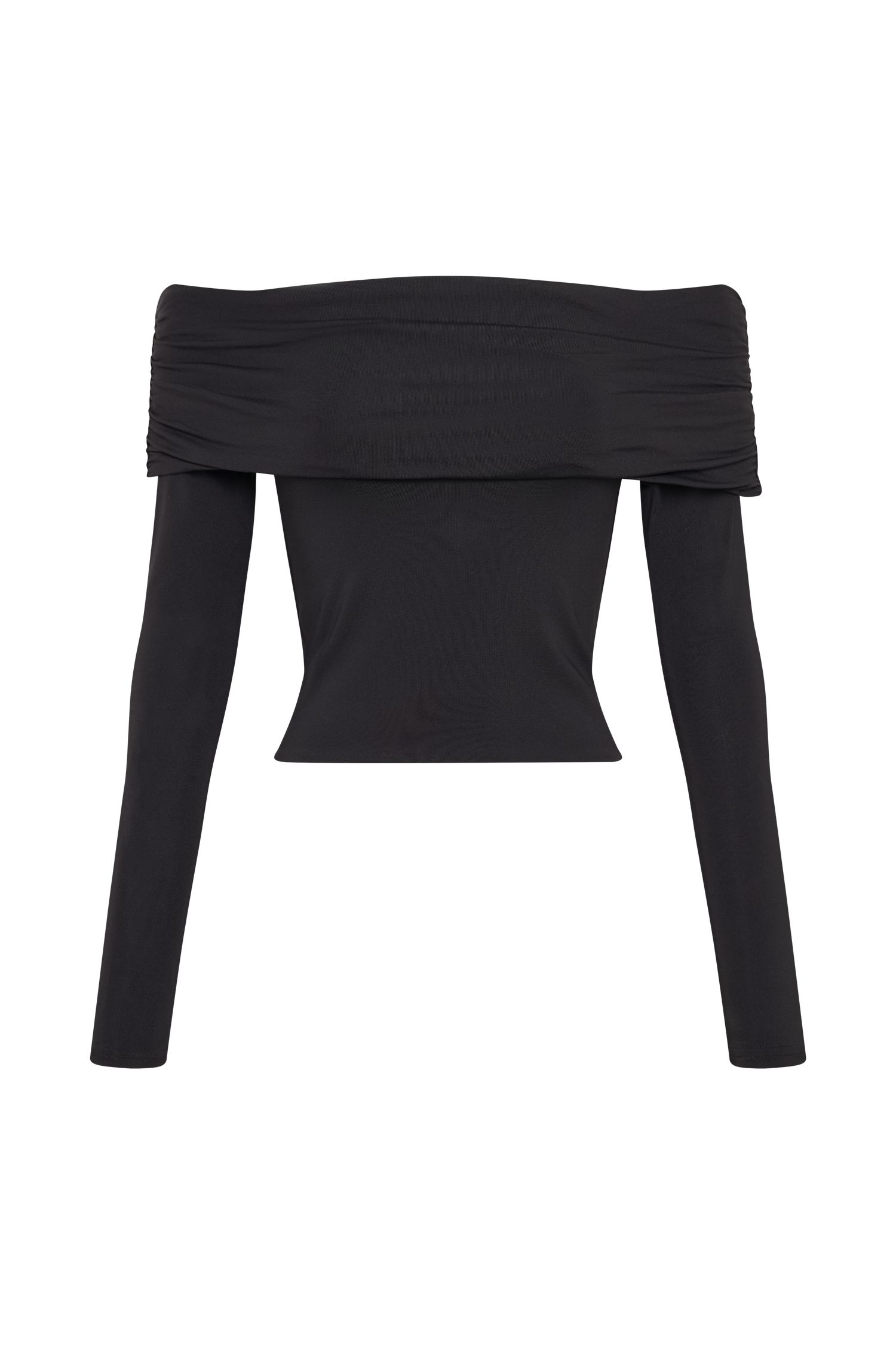Lucinda Recycled Nylon Off Shoulder Top - Black - Image 6