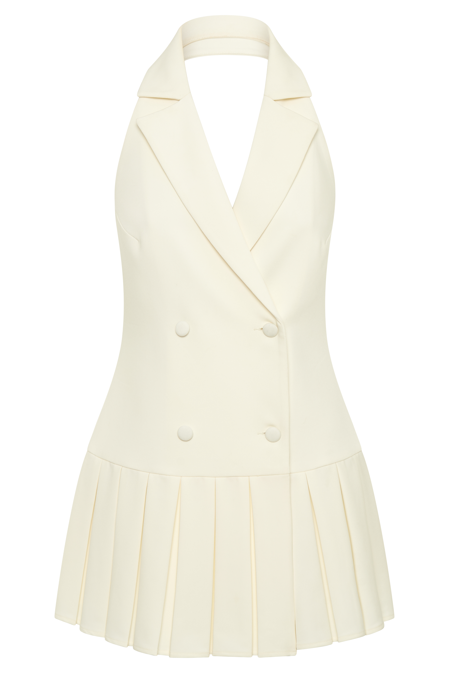 Antoinette Pleated Mini Dress - Ivory - Image 9