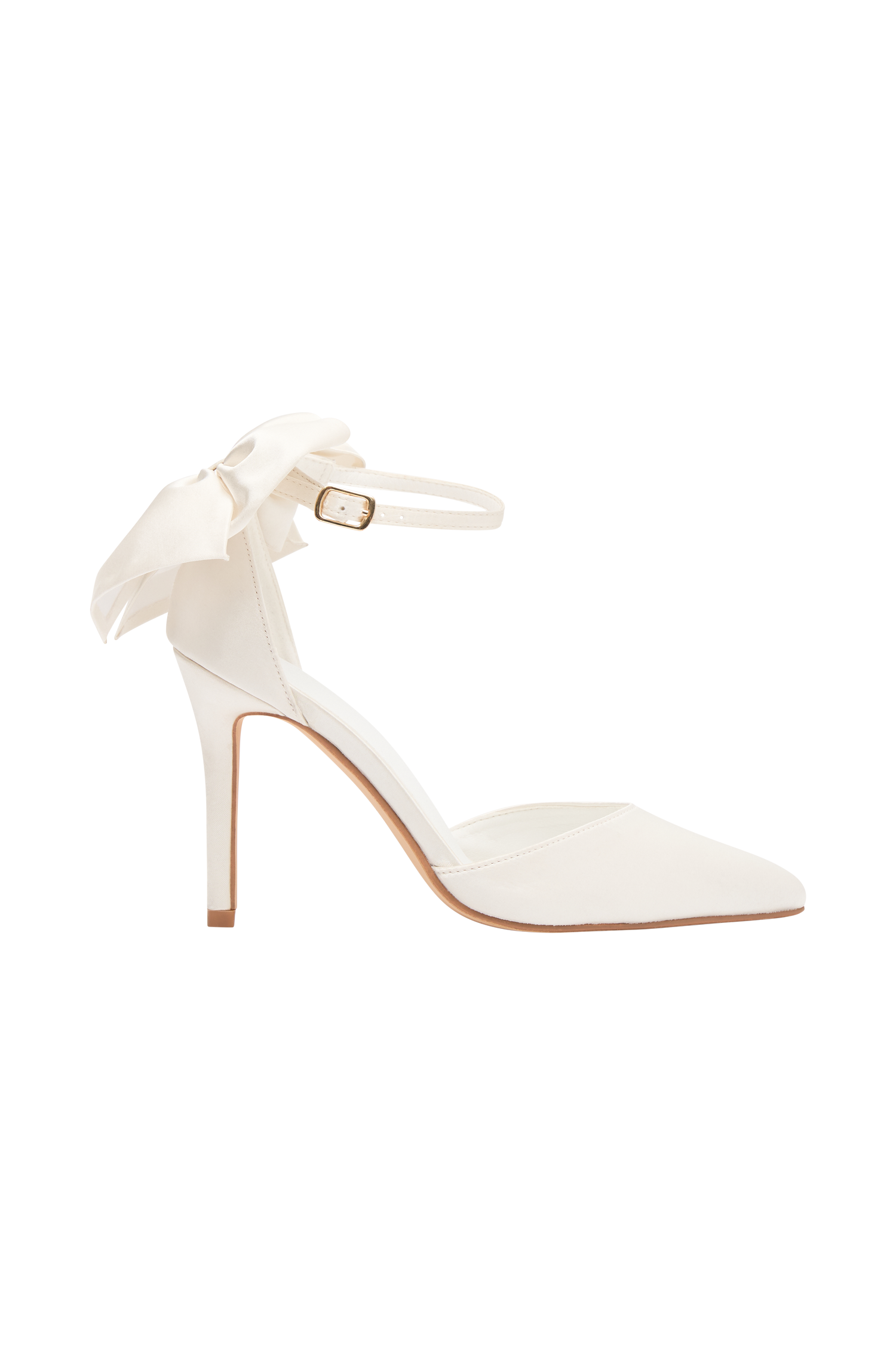 Charmed Satin Bow Heel - White - Image 11
