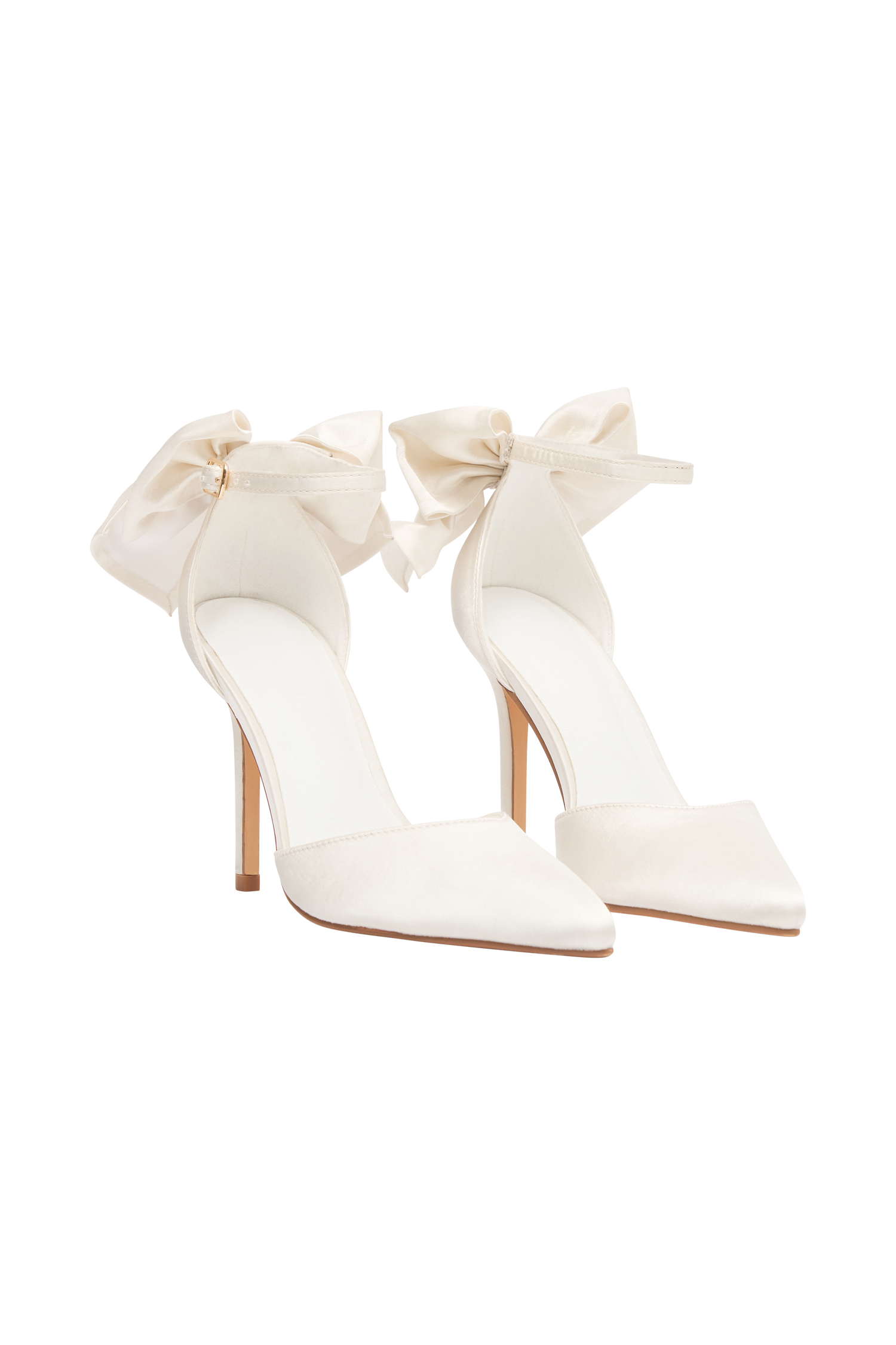 Charmed Satin Bow Heel - White - Image 10