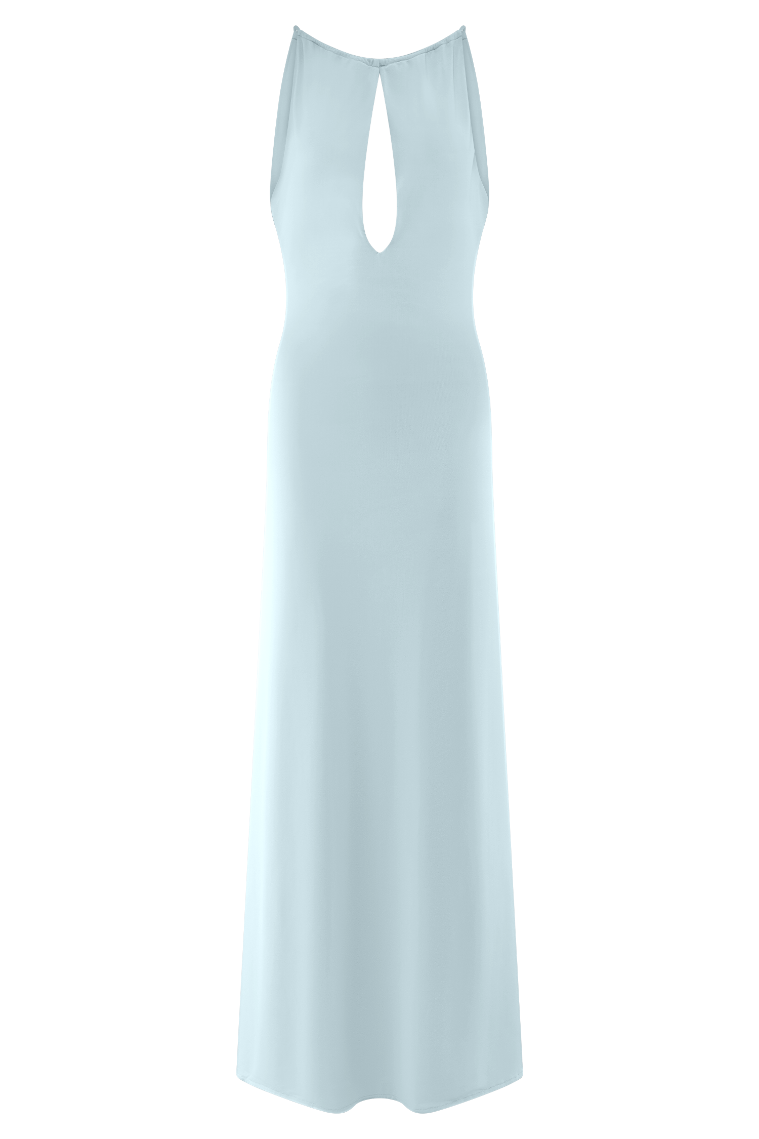 Beryl Slinky Maxi Dress With Pearls - Pale Blue - Image 6
