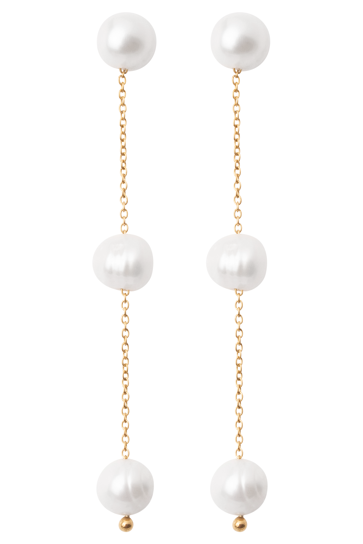 Bodhi Freshwater Pearl Drop Earrings - Pearl - Image 4