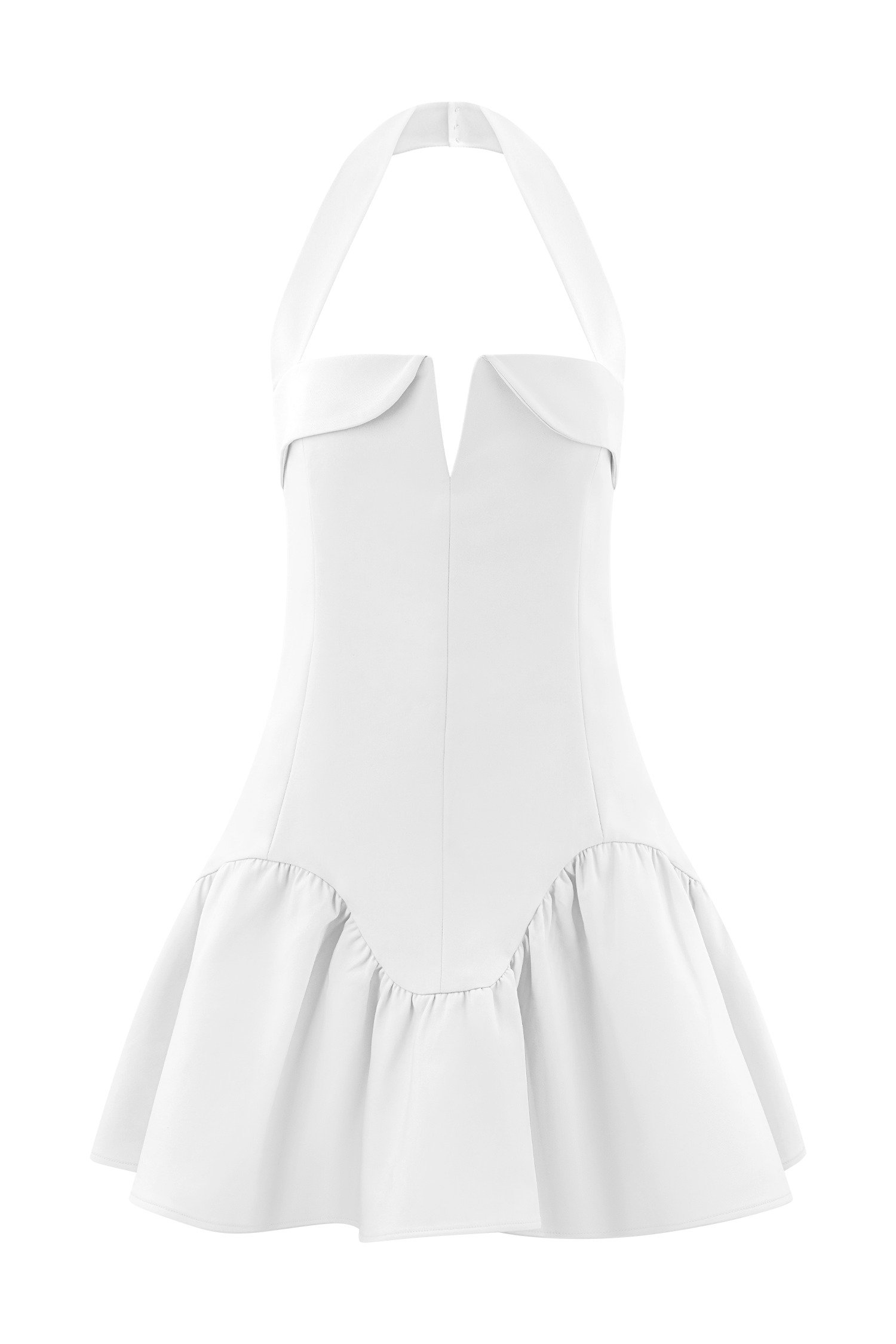 Calipso Halter Mini Dress - White - Image 7